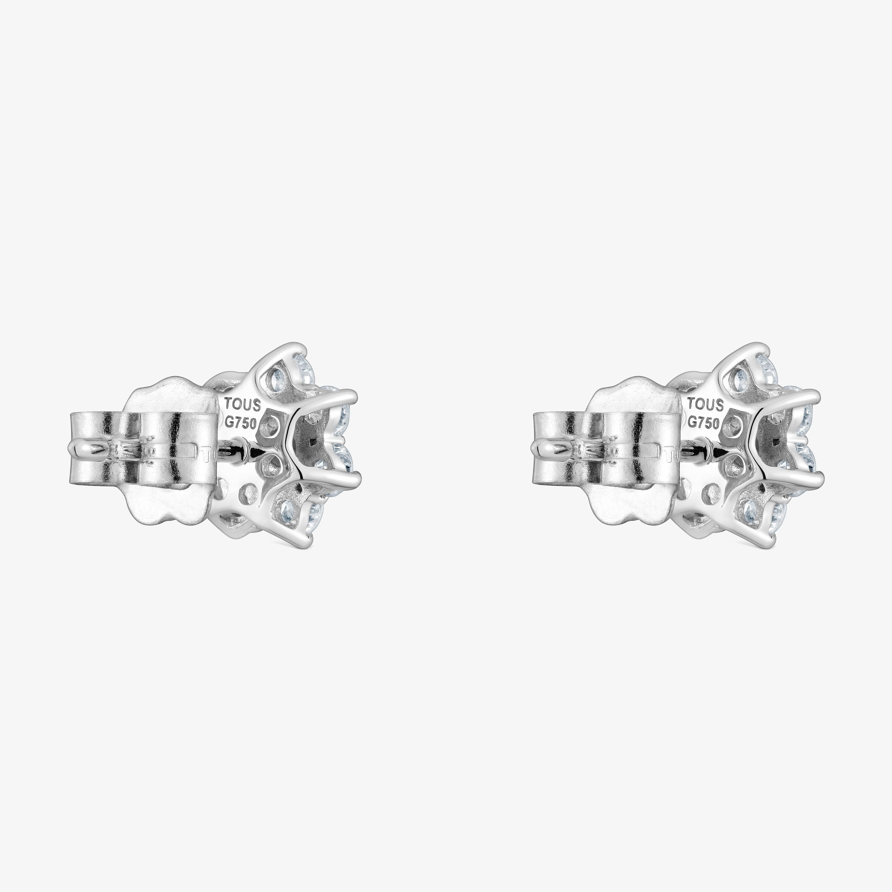 18K white gold Earrings with diamonds Daisy
