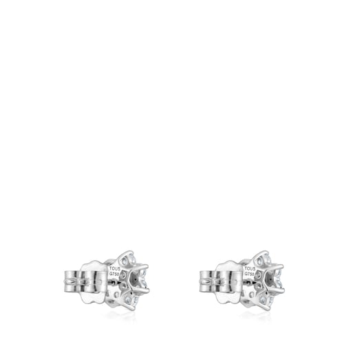 White gold Earrings with diamonds Daisy