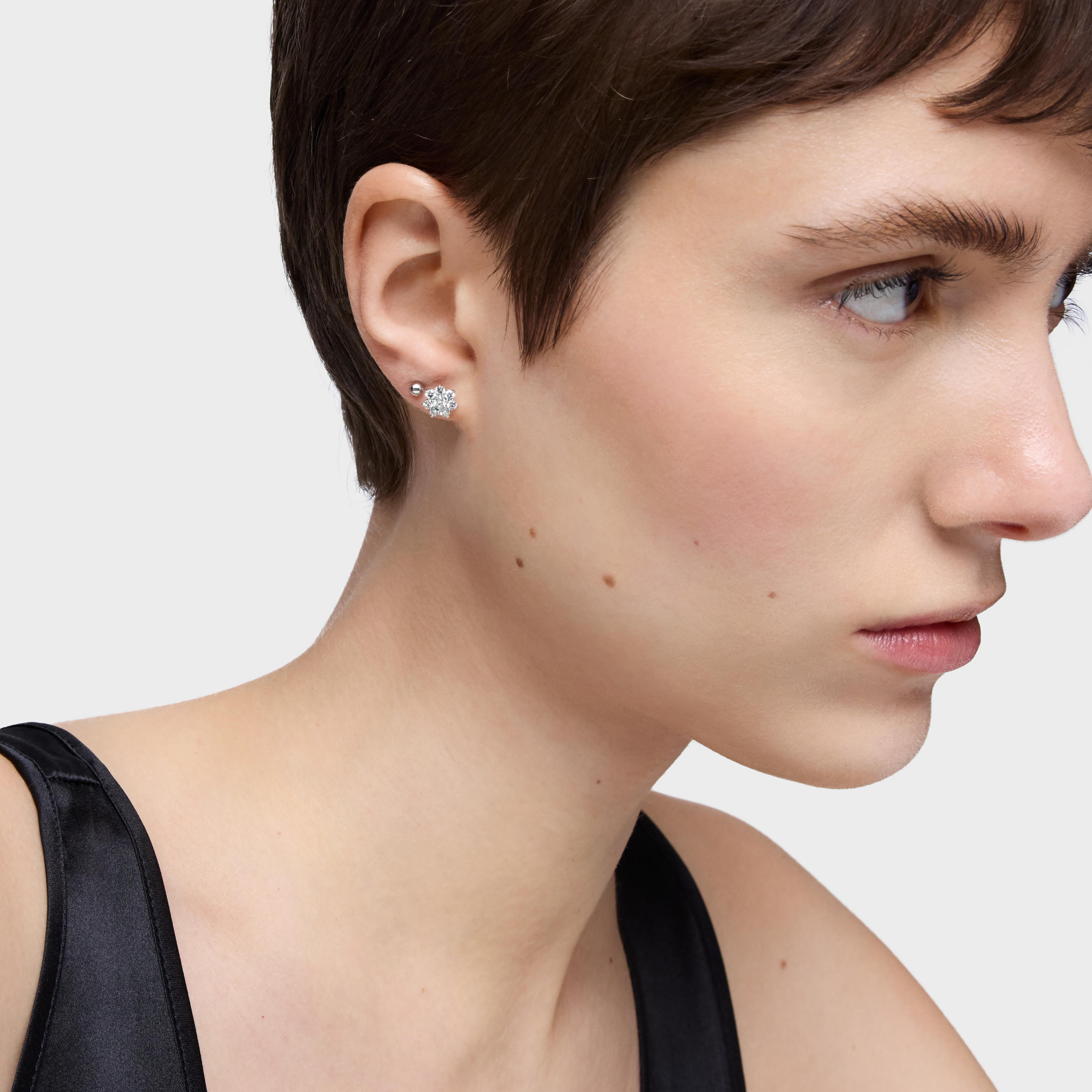 18K white gold Earrings with diamonds Daisy