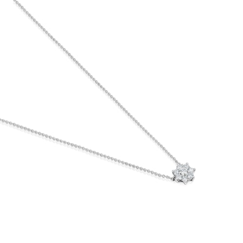 Gargantilla de oro blanco y diamante Daisy