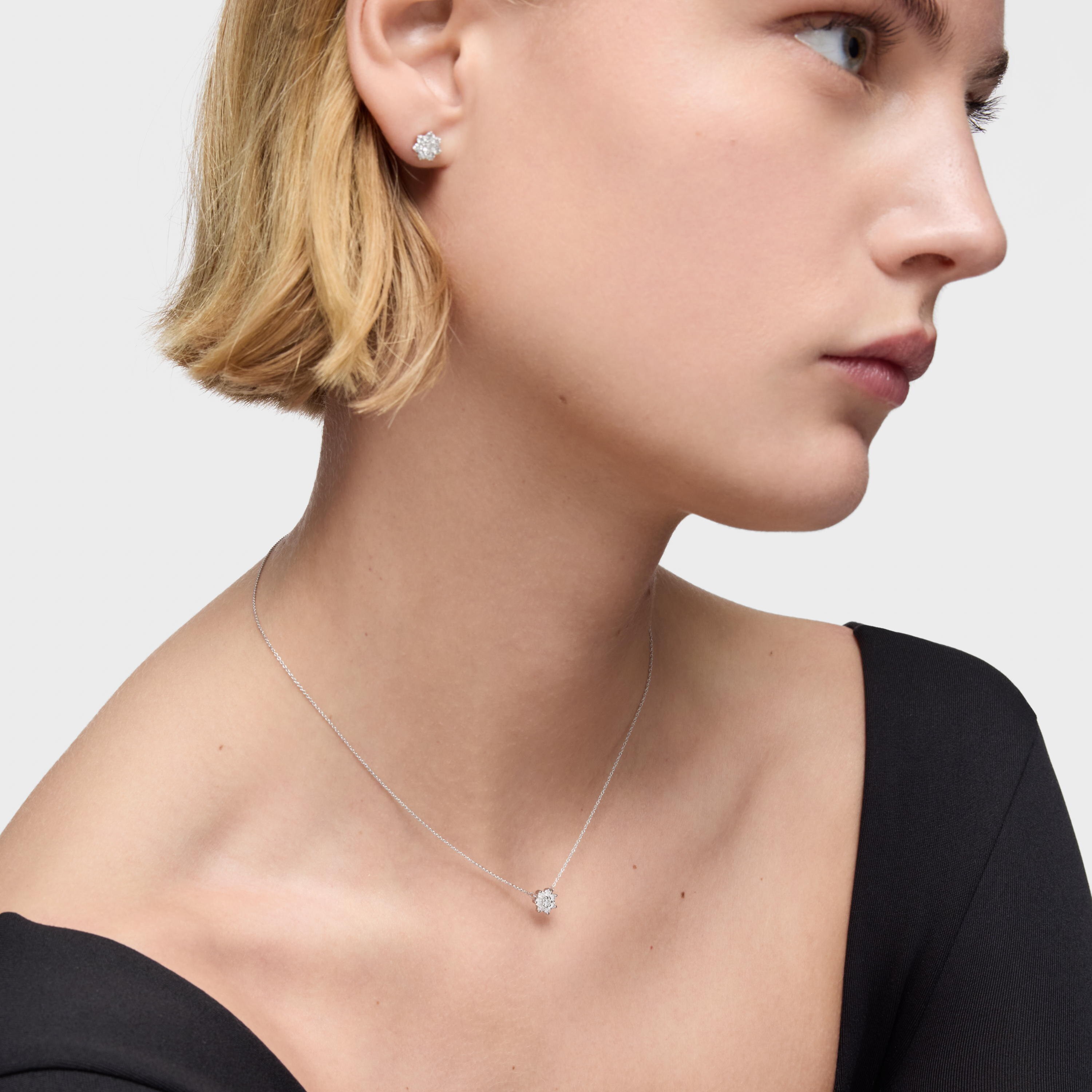 18K white gold Choker with diamond Daisy