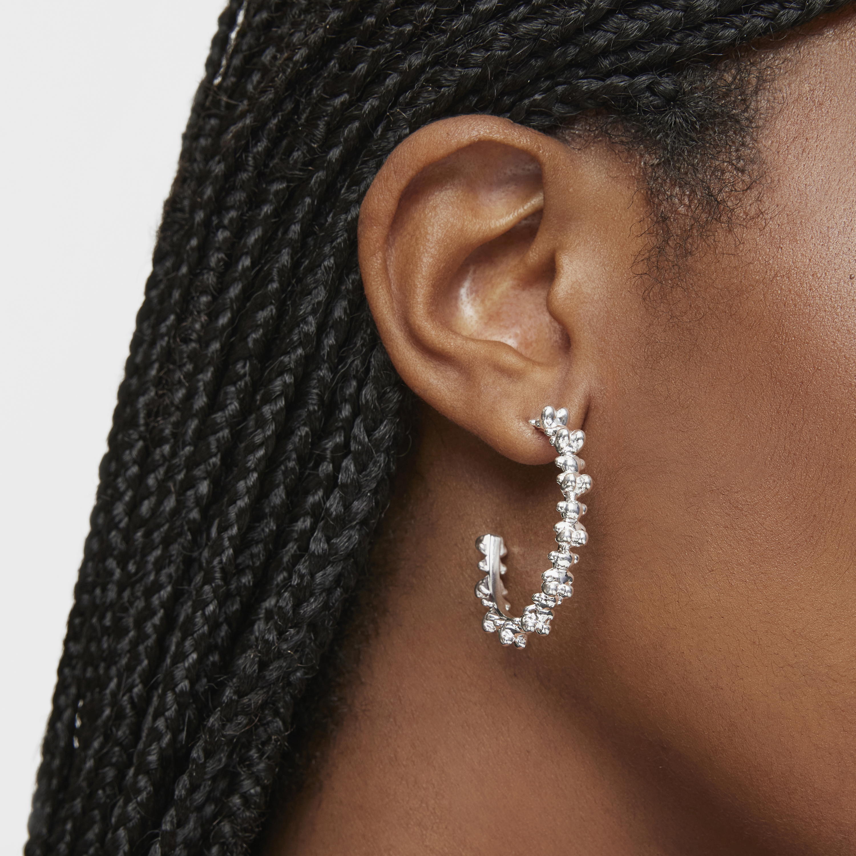 Silver hoop Earrings with bear motifs Bold Bear