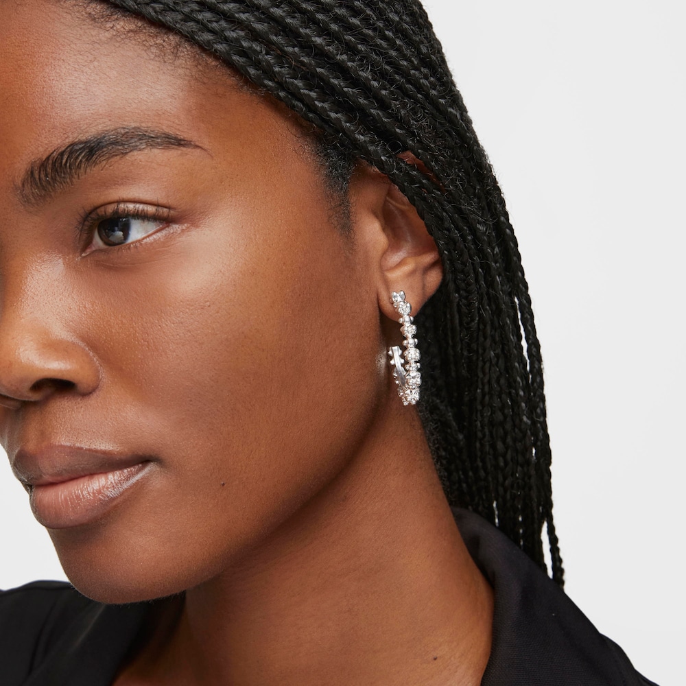 Orecchini a cerchio in argento con motivi a orsetto Bold Bear