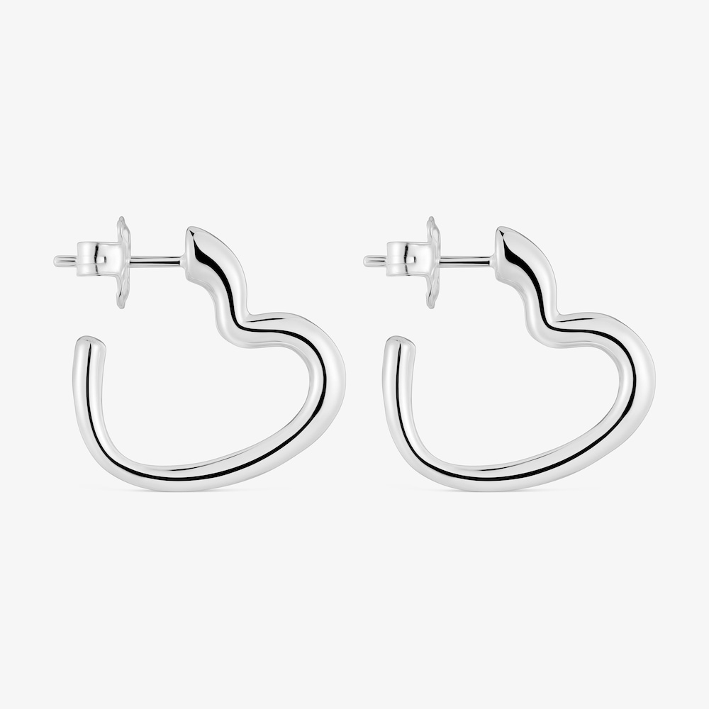 Pendientes aro coraz&oacute;n de plata My Other Half