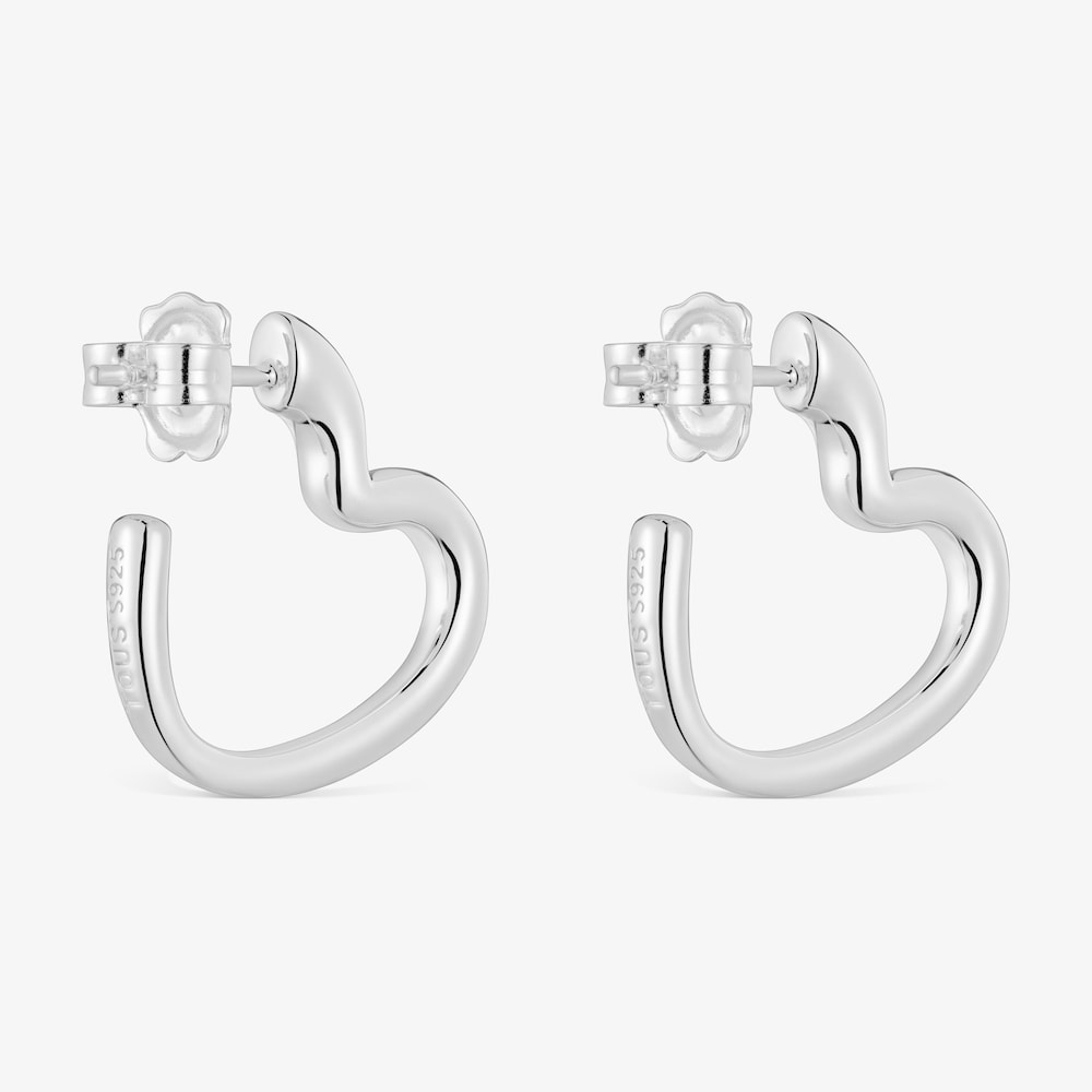Pendientes aro coraz&oacute;n de plata My Other Half