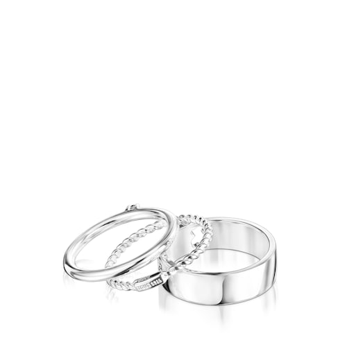 Silver and Spinel TOUS Ring Mix Rings set Bear motifs