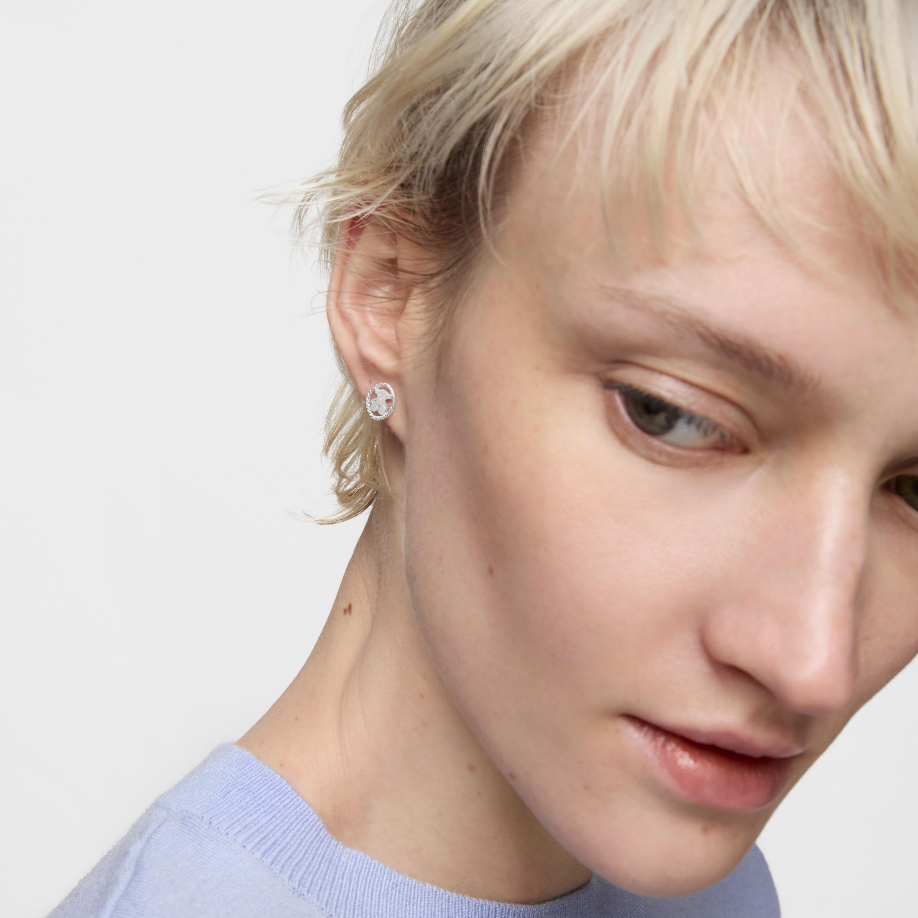 Silver Camee Earrings