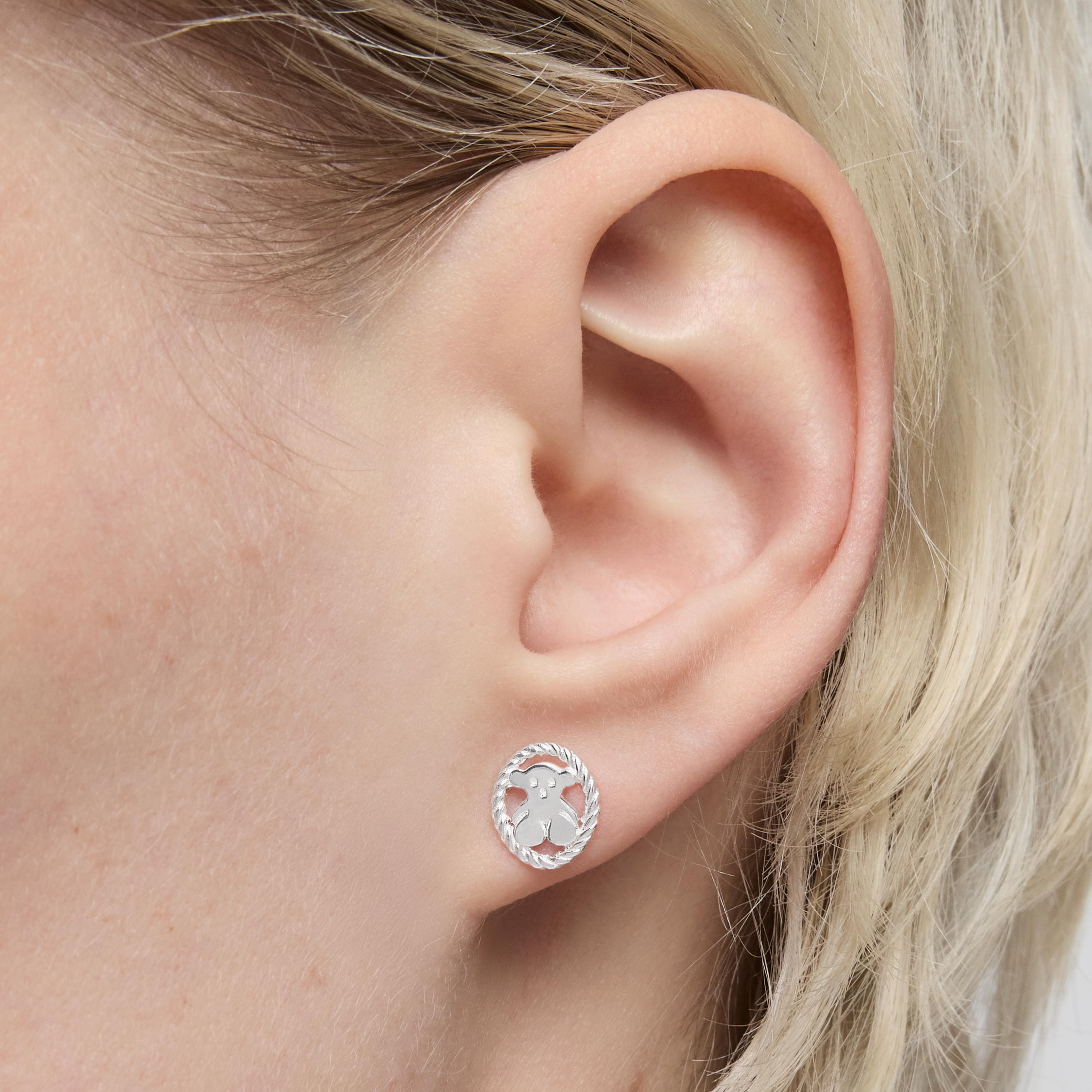 Silver Camee Earrings