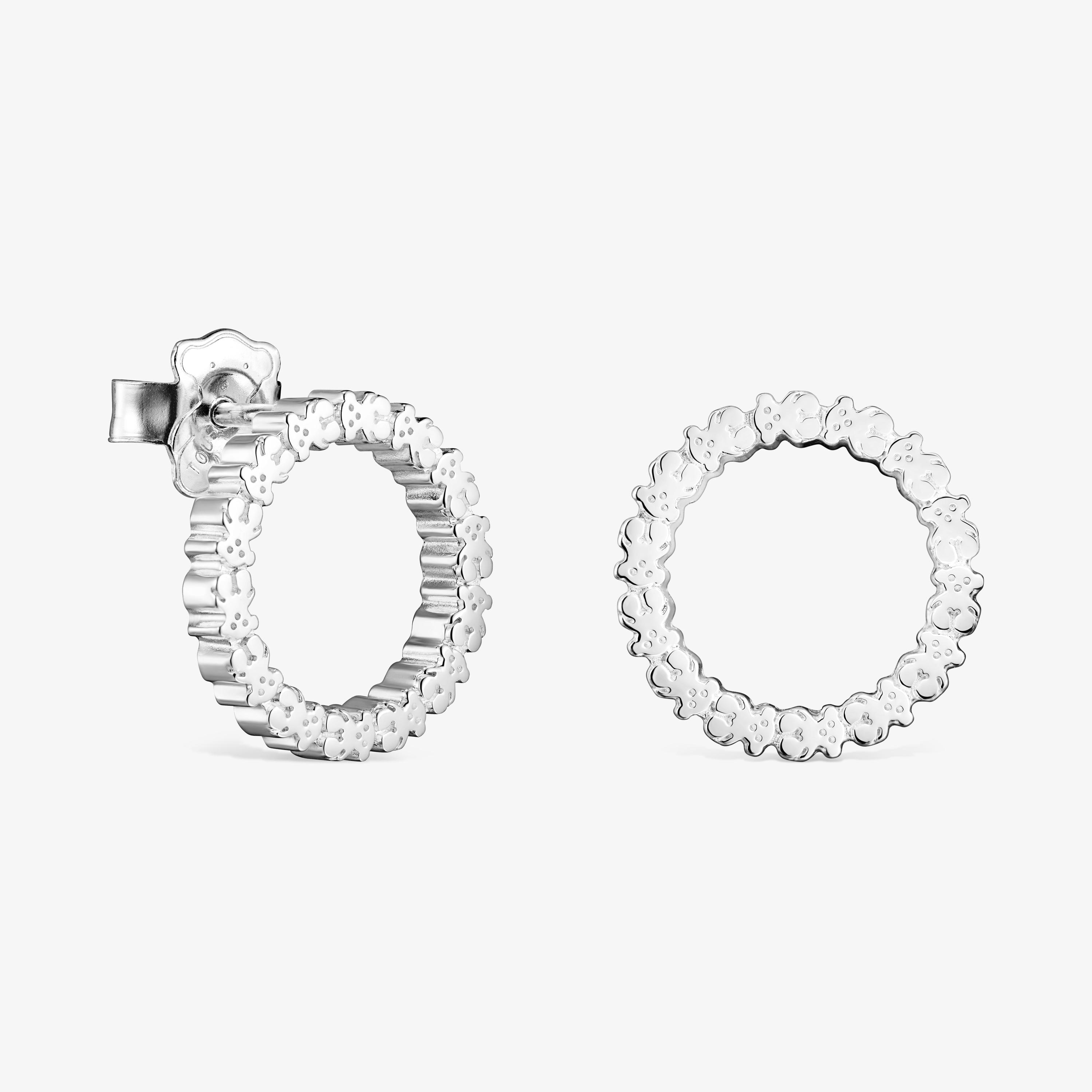 Silver Straight disc Earrings