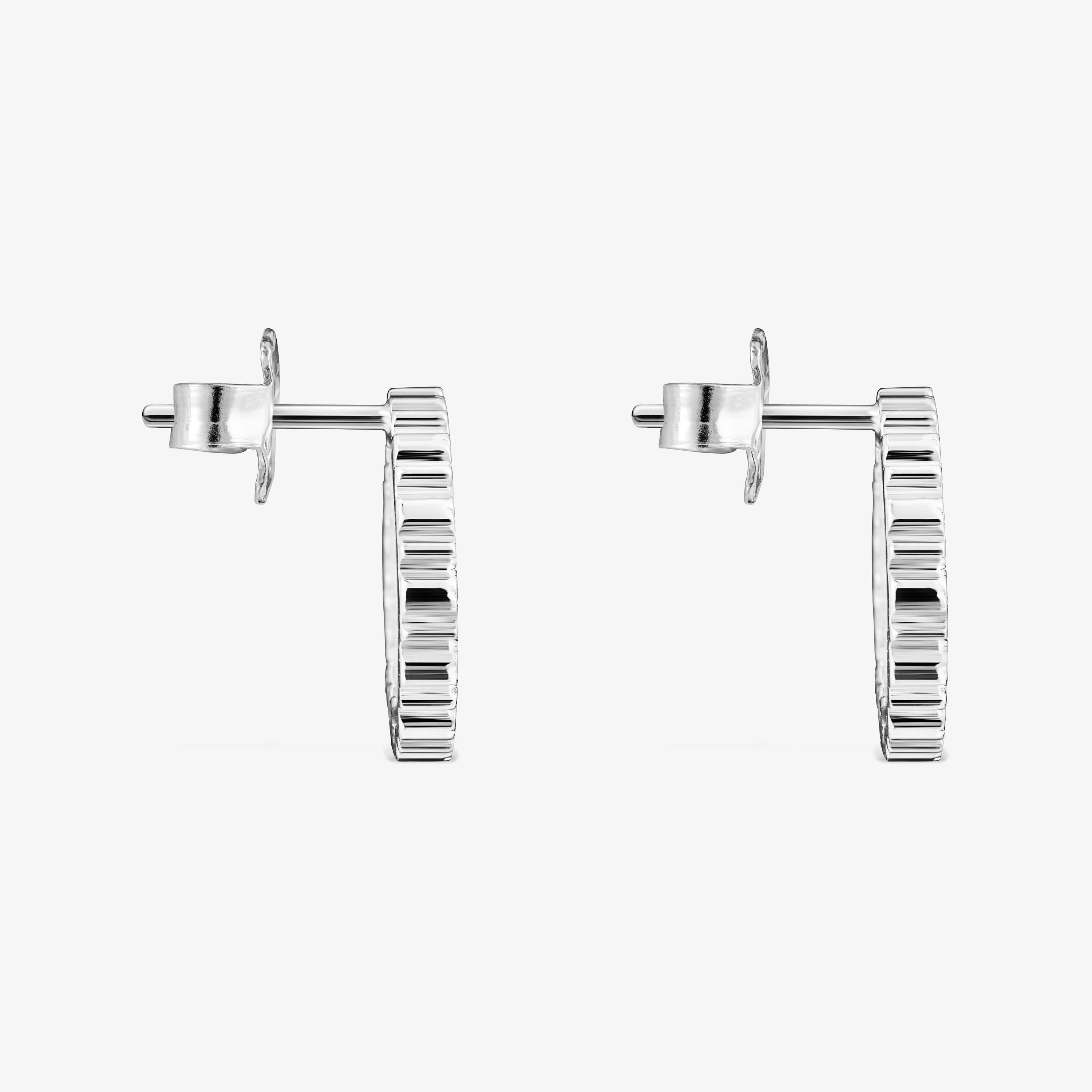 Silver Straight disc Earrings