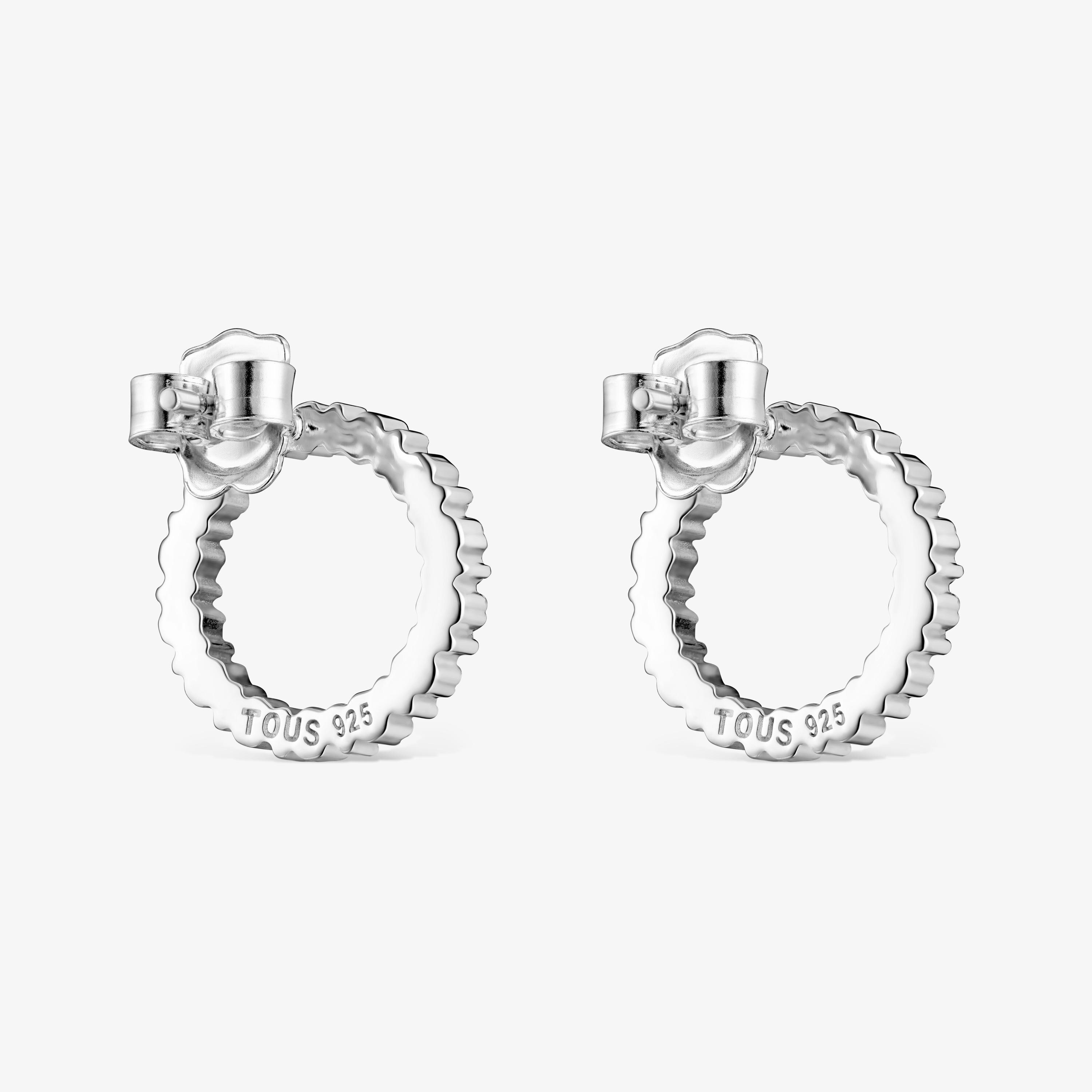 Silver Straight disc Earrings