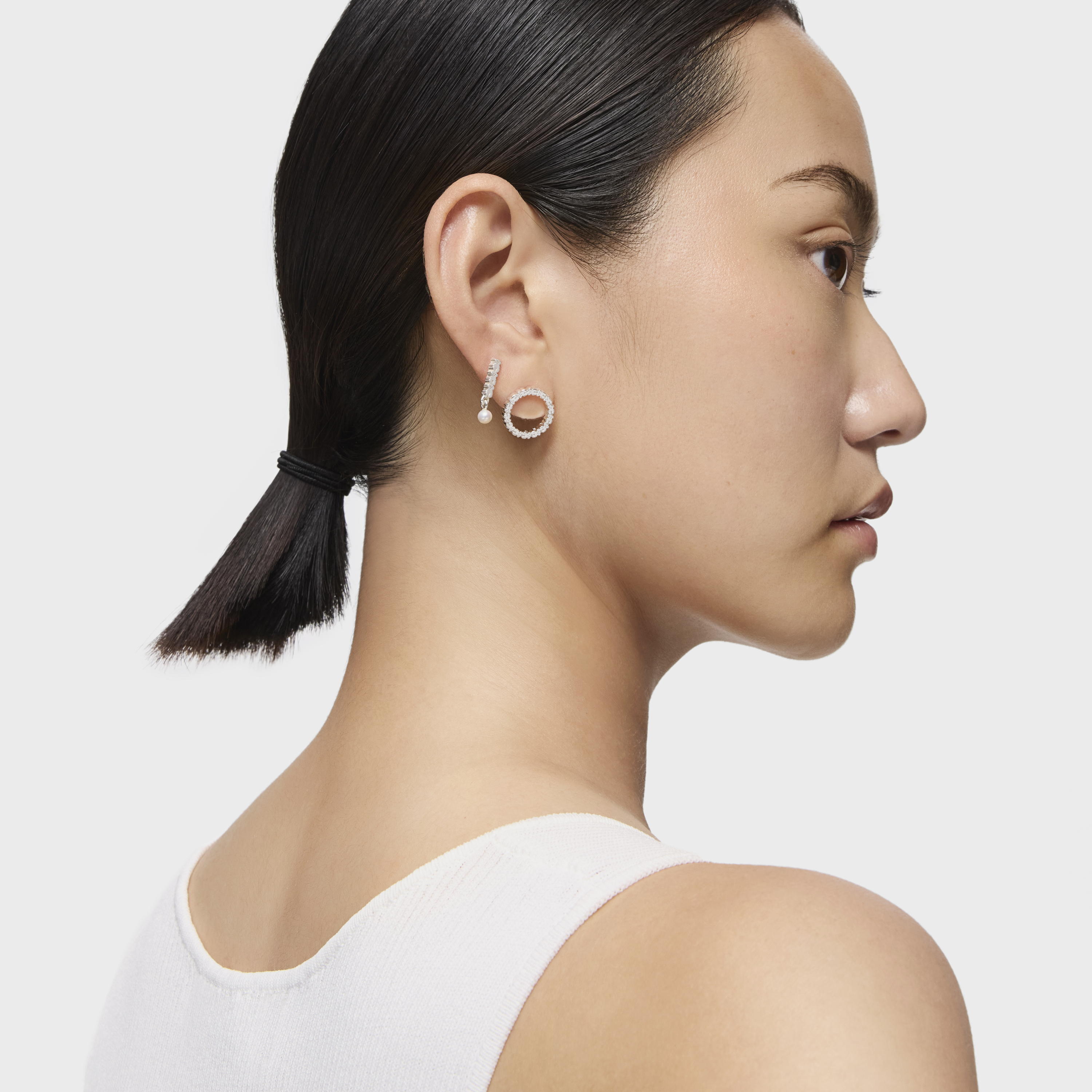 Silver Straight disc Earrings