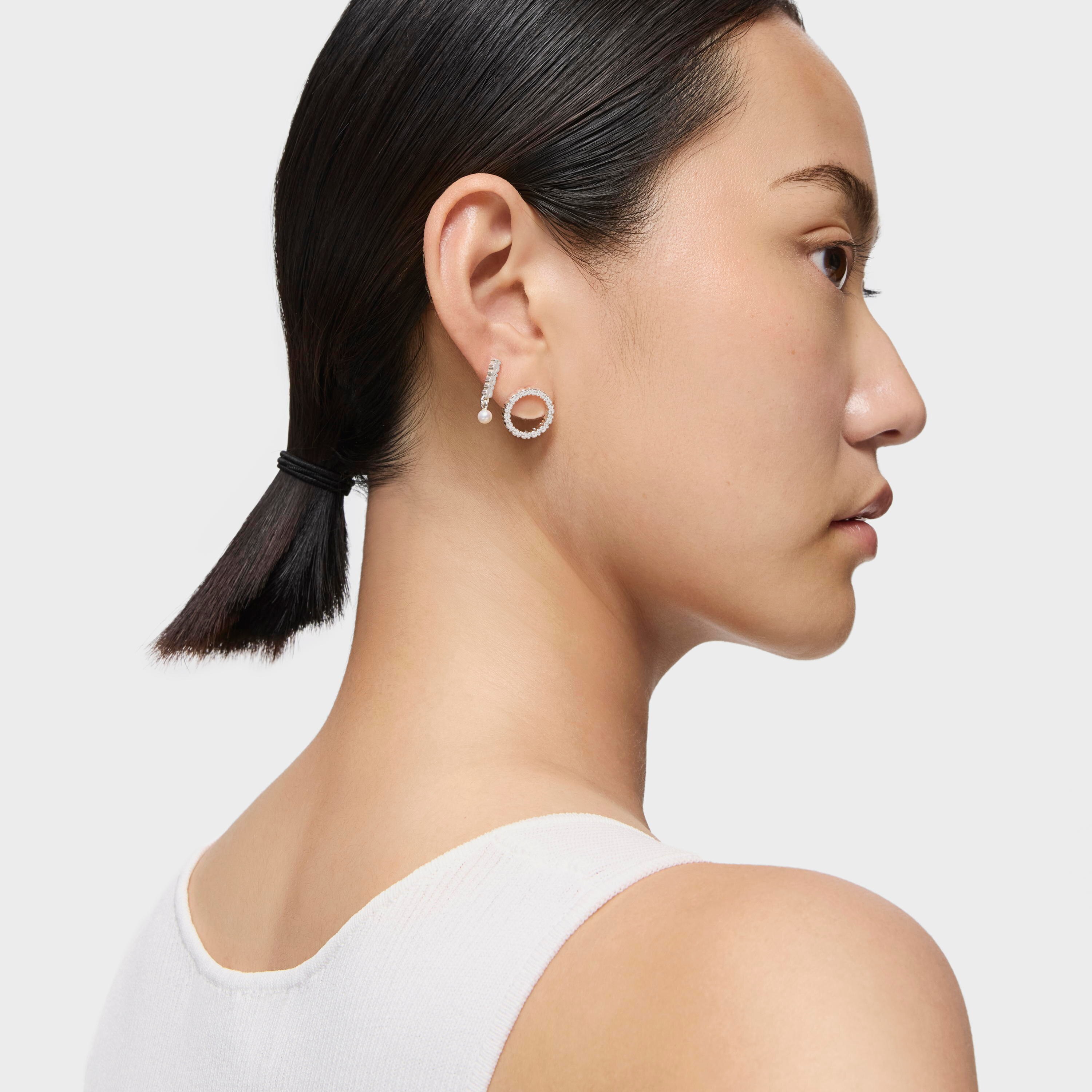 Medium Silver Straight disc Earrings