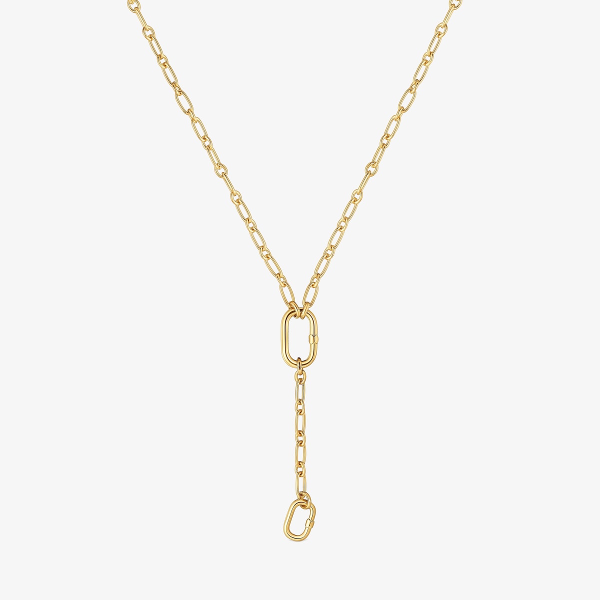 Tous - Collar Mediano Con Baño De Oro 18 Kt Sobre Plata Con Detalle Colgante Y Anilla Hold Oval - Dorado