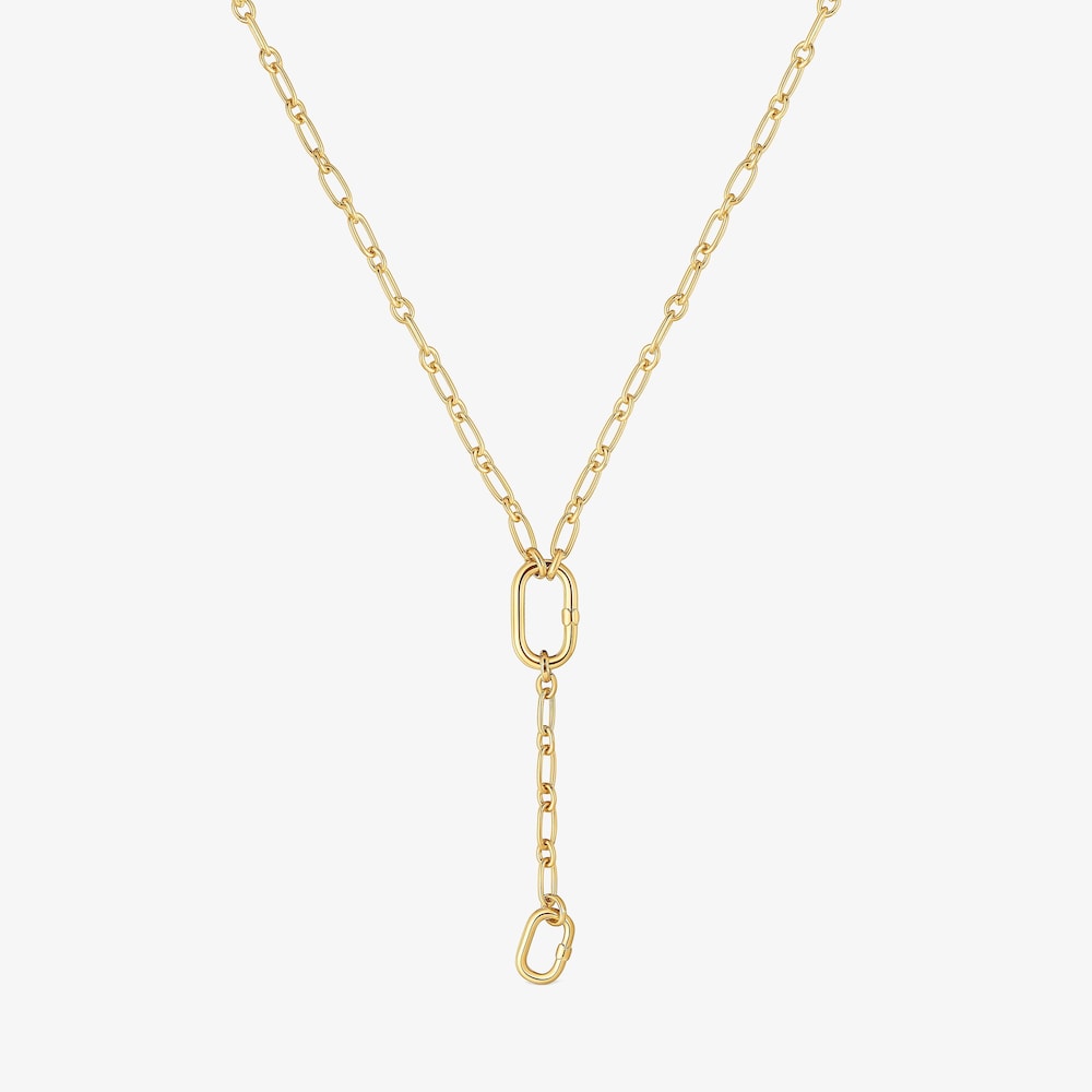 Stredne veľk&yacute; N&aacute;hrdeln&iacute;k s&nbsp;18 kt pozl&aacute;ten&iacute;m na striebre s&nbsp;pr&iacute;veskom a&nbsp;kr&uacute;žkom Hold Oval