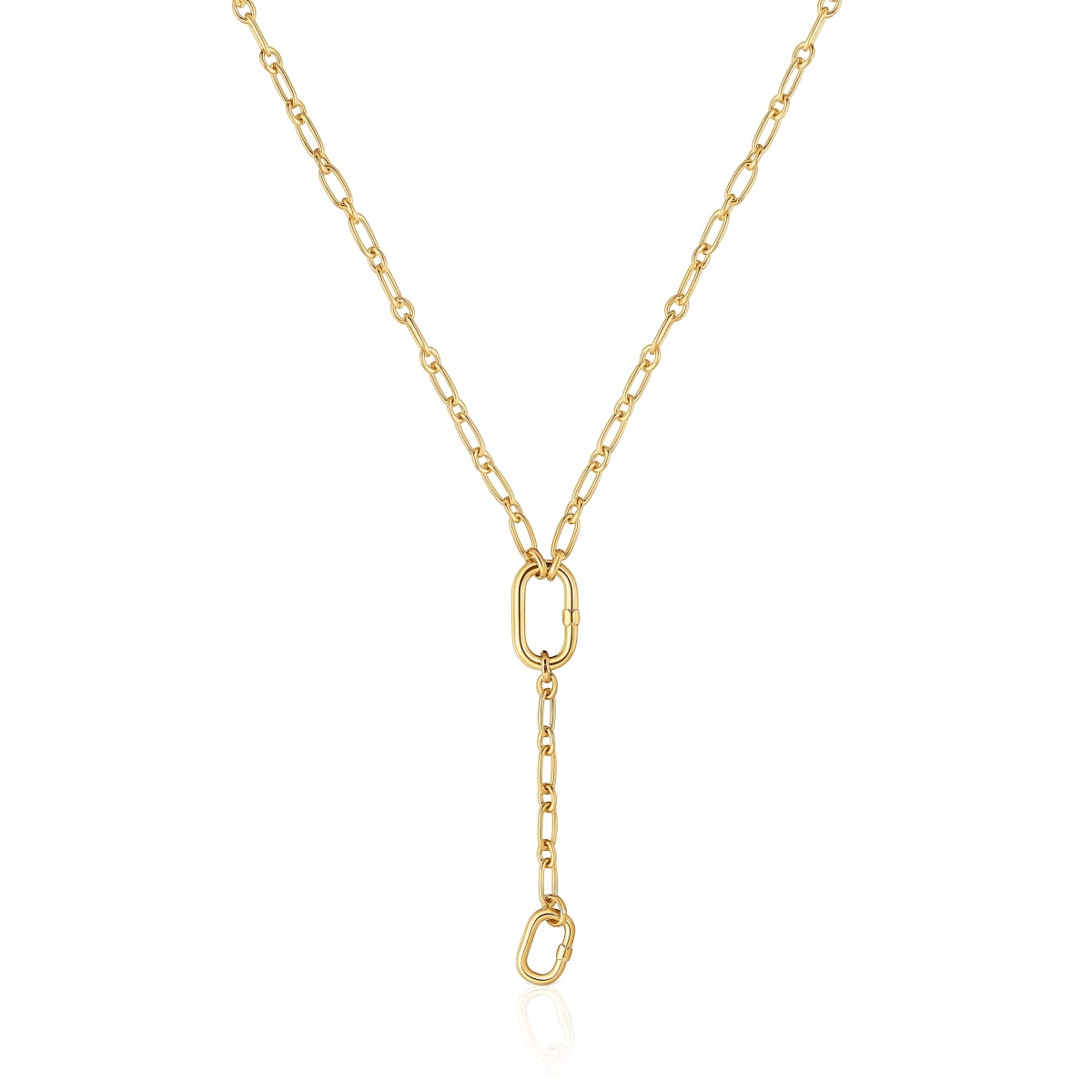 Tous - Collar Mediano Con Baño De Oro 18 Kt Sobre Plata Con Detalle Colgante Y Anilla Hold Oval - Dorado