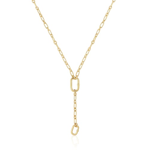 Medium 18kt gold plating over silver Necklace with pendant detail and ring Hold Oval