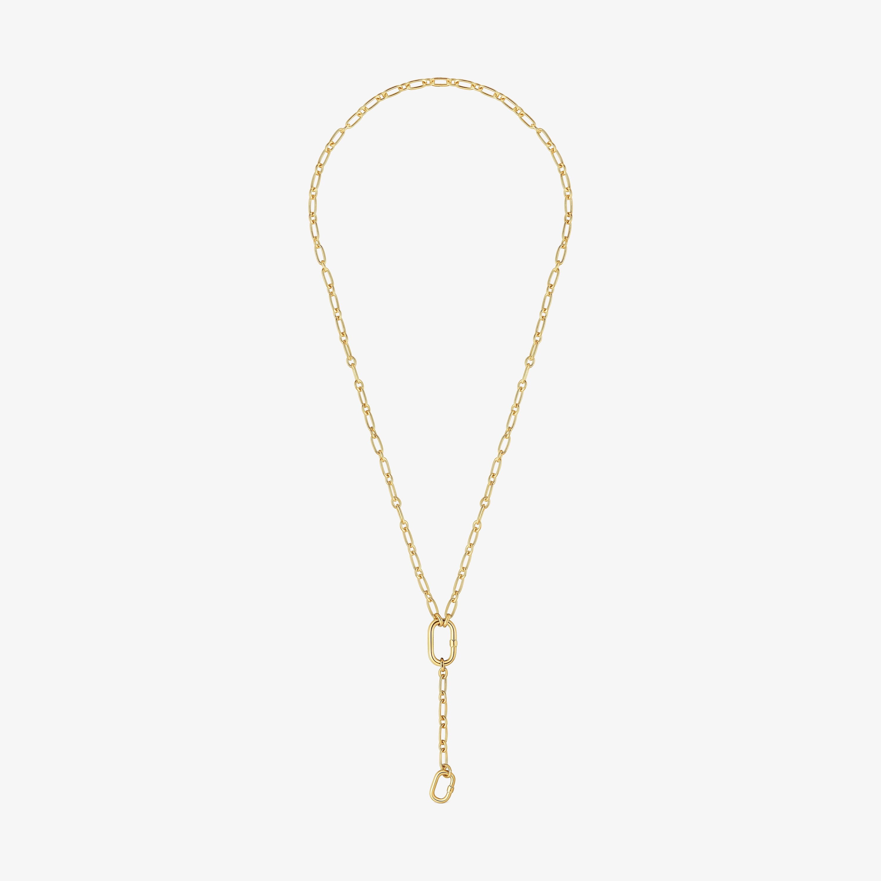 Medium 18K gold vermeil Necklace with pendant detail and ring Hold Oval