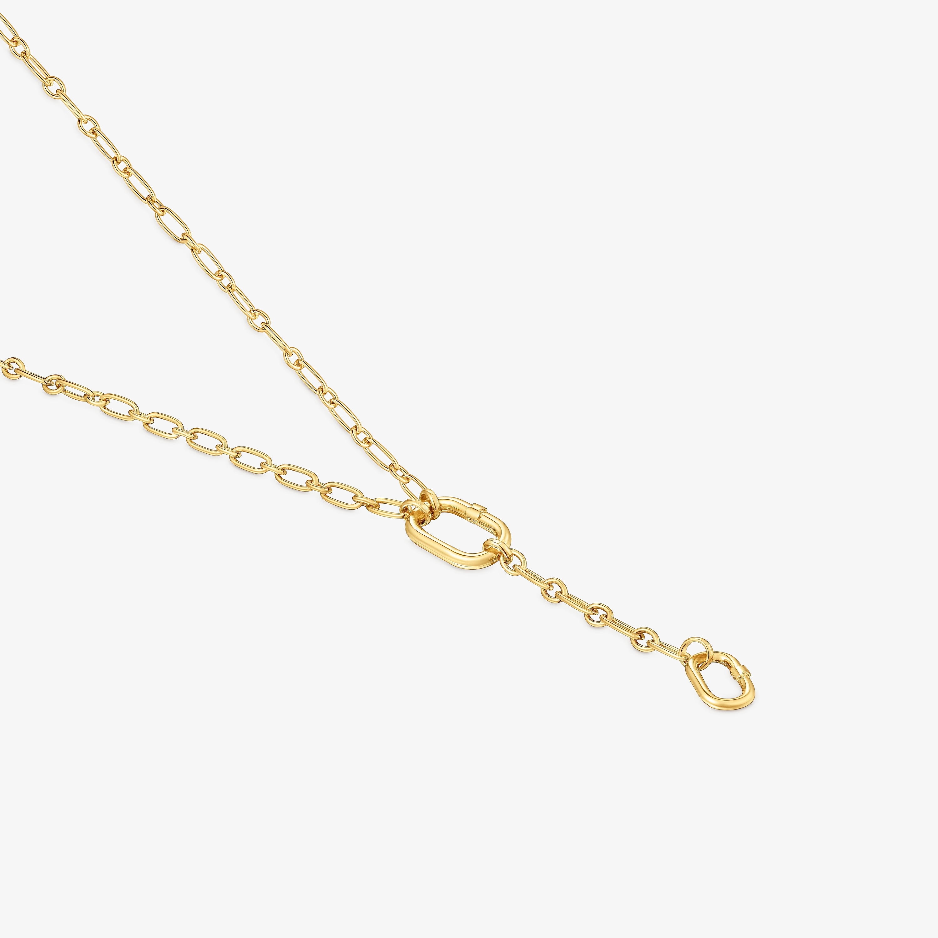Medium 18K gold vermeil Necklace with pendant detail and ring Hold Oval
