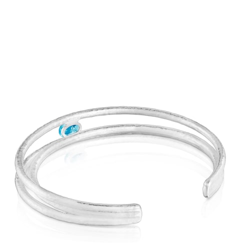 Pulsera esclava de plata y topacio Duna