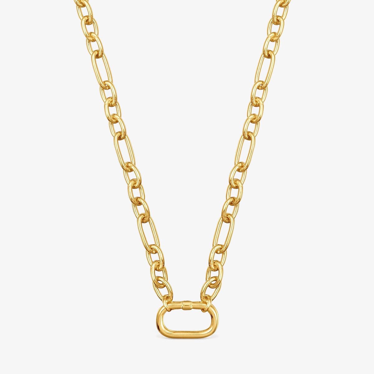 Tous - Collar Corto Con Baño De Oro 18 Kt Sobre Plata Y Anilla Hold Oval - Dorado