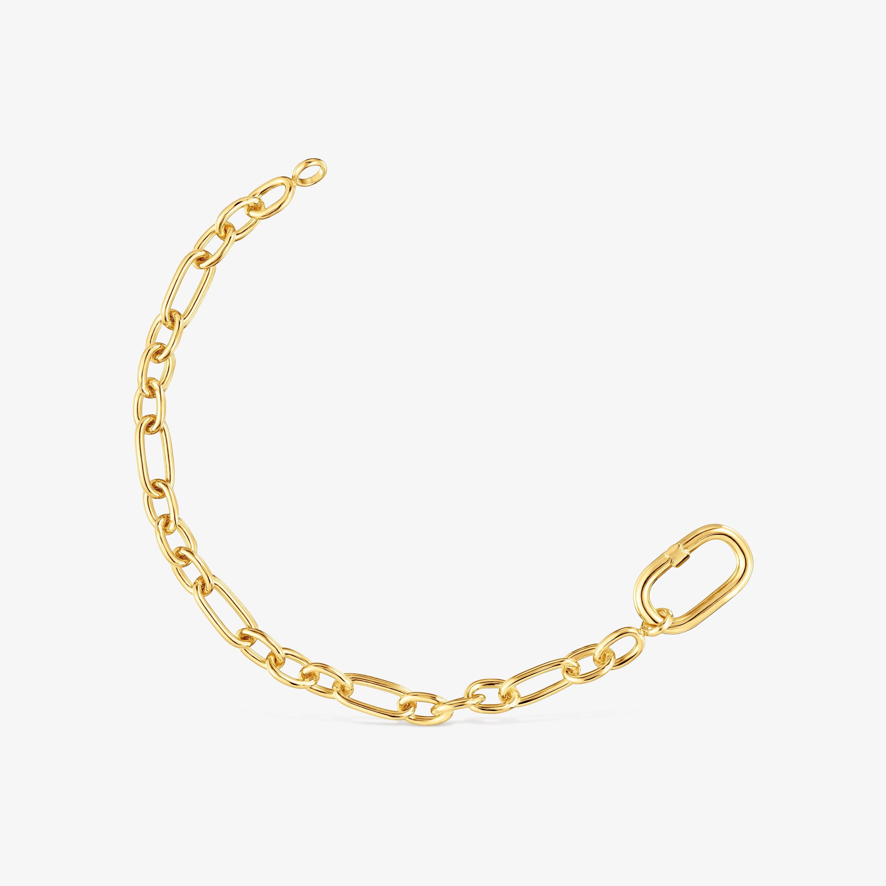 18K gold vermeil chain Bracelet with ring Hold Oval