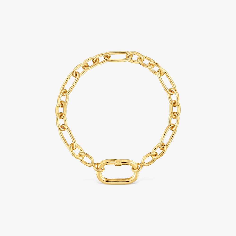 Strieborn&yacute; retiazkov&yacute; N&aacute;ramok s&nbsp;18&nbsp;kt pozl&aacute;ten&iacute;m na striebre s&nbsp;kr&uacute;žkom Hold Oval