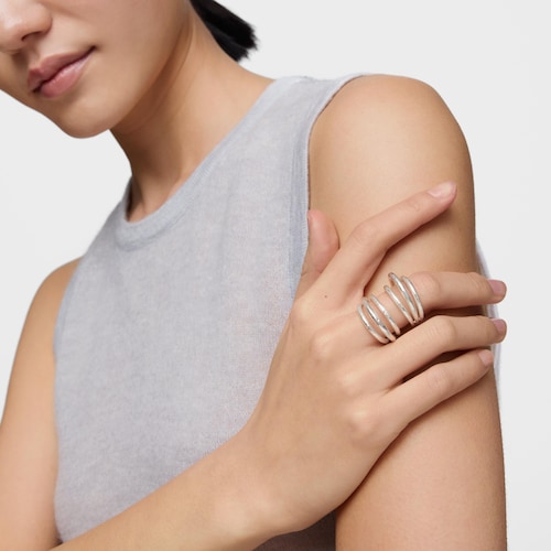Anillo abierto de plata Duna