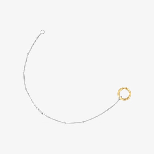 Pulsera cadena de acero y anilla de oro 18K Hold