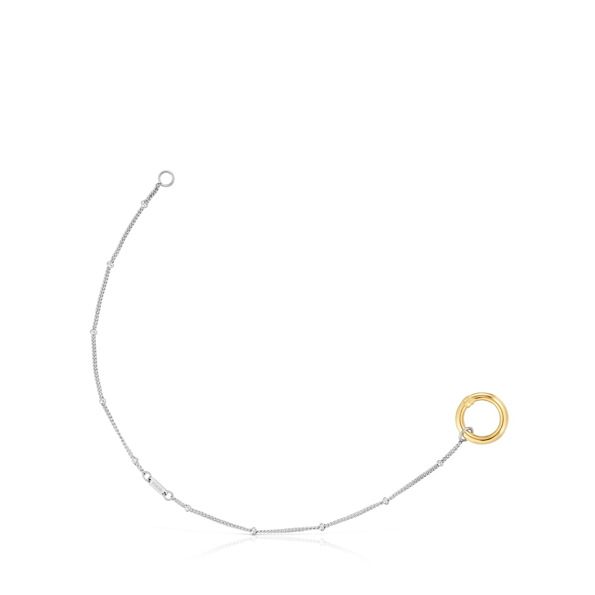 Steel chain Bracelet with gold ring Hold
