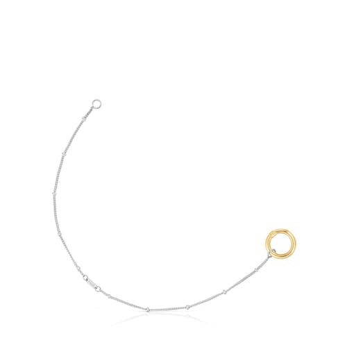 Steel chain Bracelet with gold ring Hold