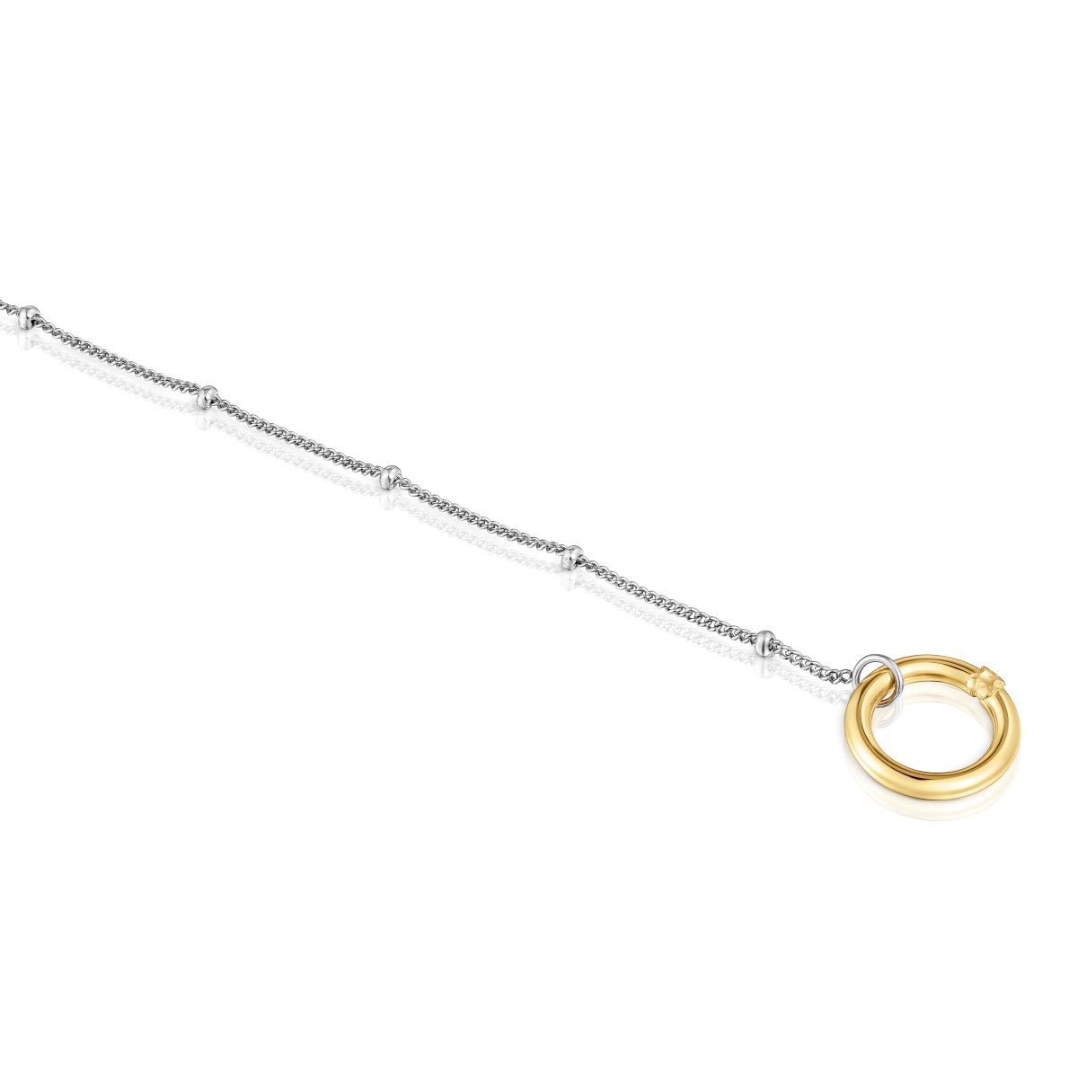 Steel chain Bracelet with gold ring Hold