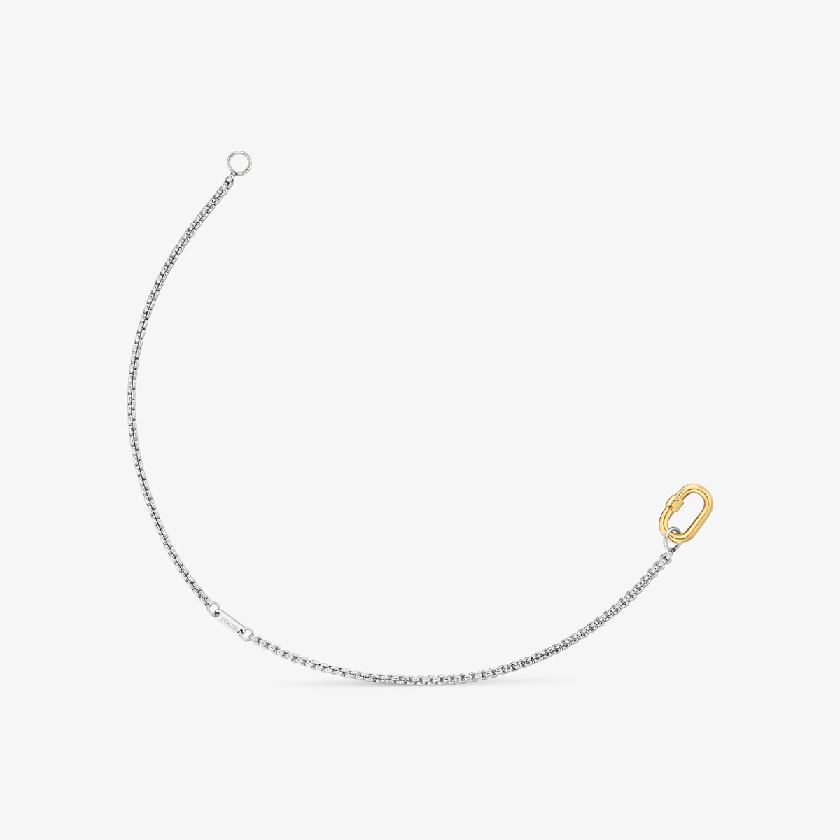 Tous - Pulsera Cadena De Acero Y Anilla De Oro Hold Oval - Bicolor