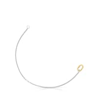 Steel chain Bracelet with gold ring Hold Oval