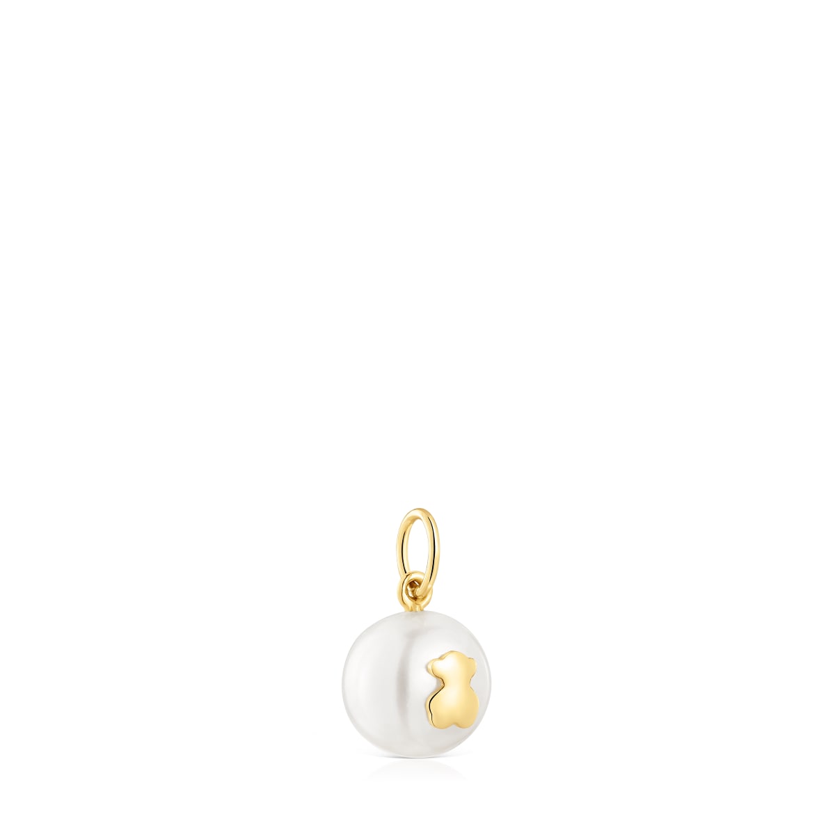Small gold pendant with cultured pearl and bear motif Sweet Dolls