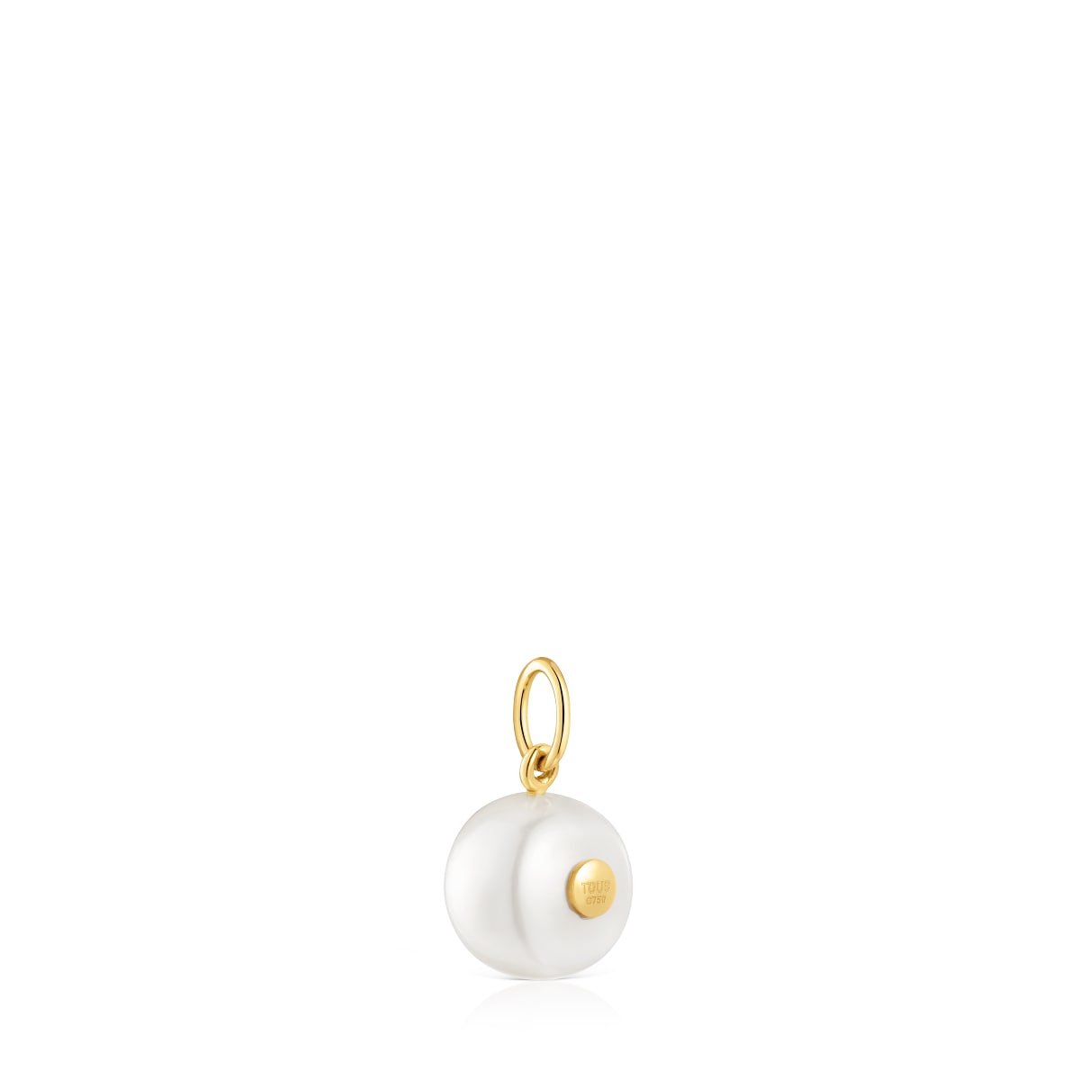 Small gold pendant with cultured pearl and bear motif Sweet Dolls