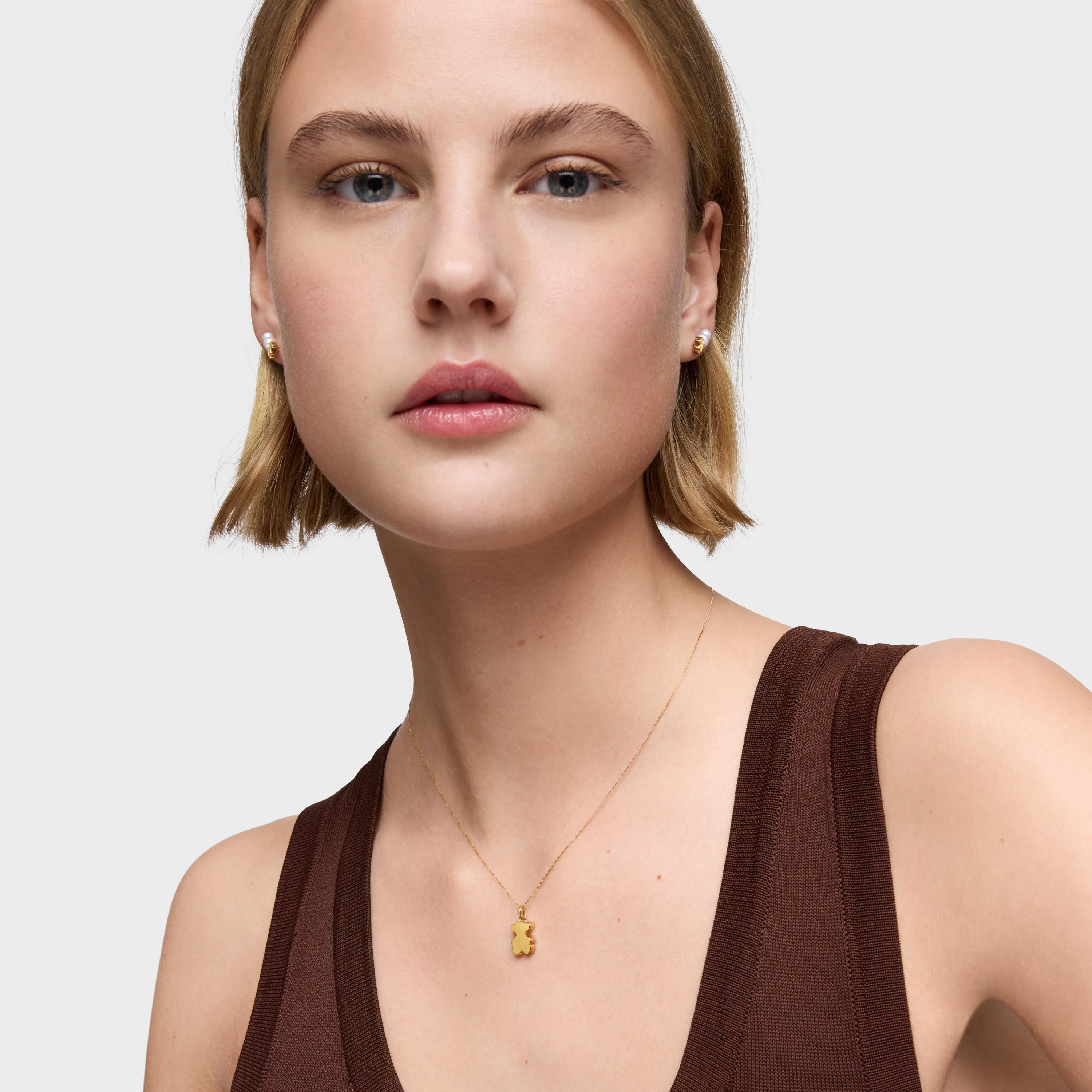 Medium mm 18K solid gold bear pendant Sweet Dolls