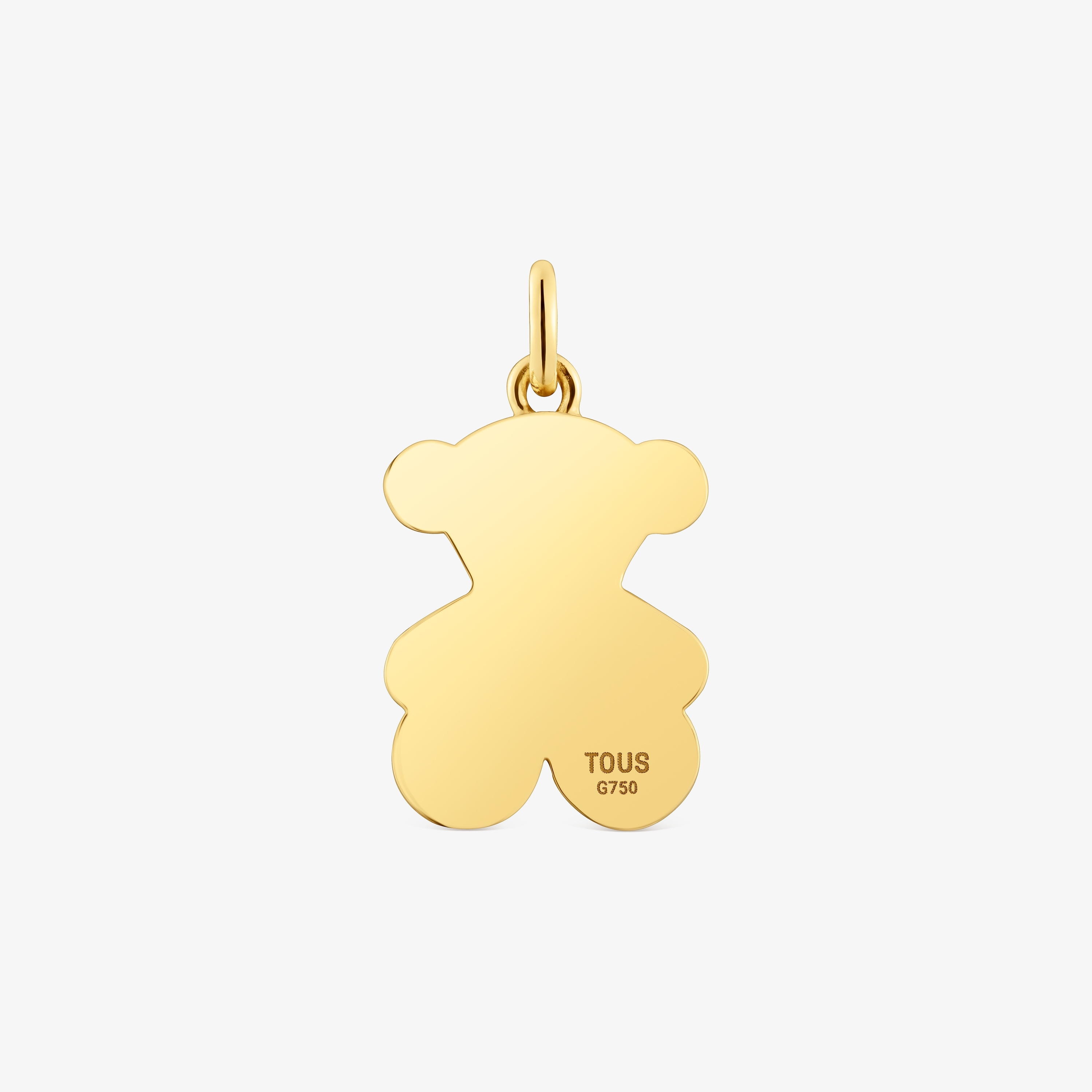 Medium 18 mm 18K solid gold bear pendant Sweet Dolls