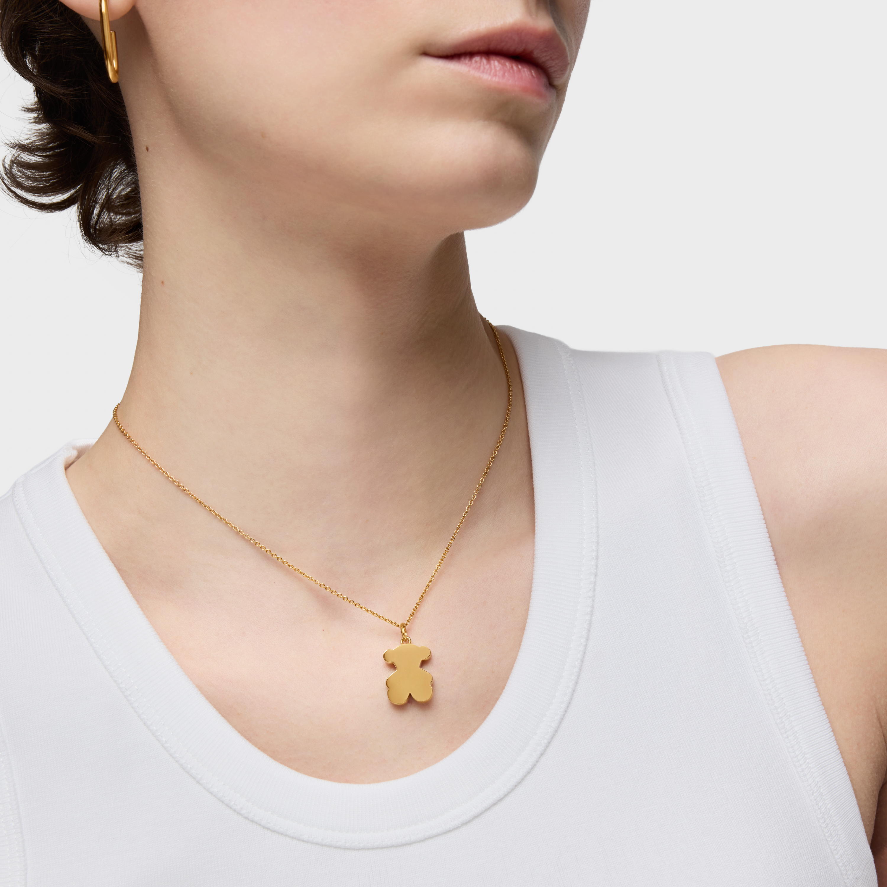 Medium 18 mm 18K solid gold bear pendant Sweet Dolls