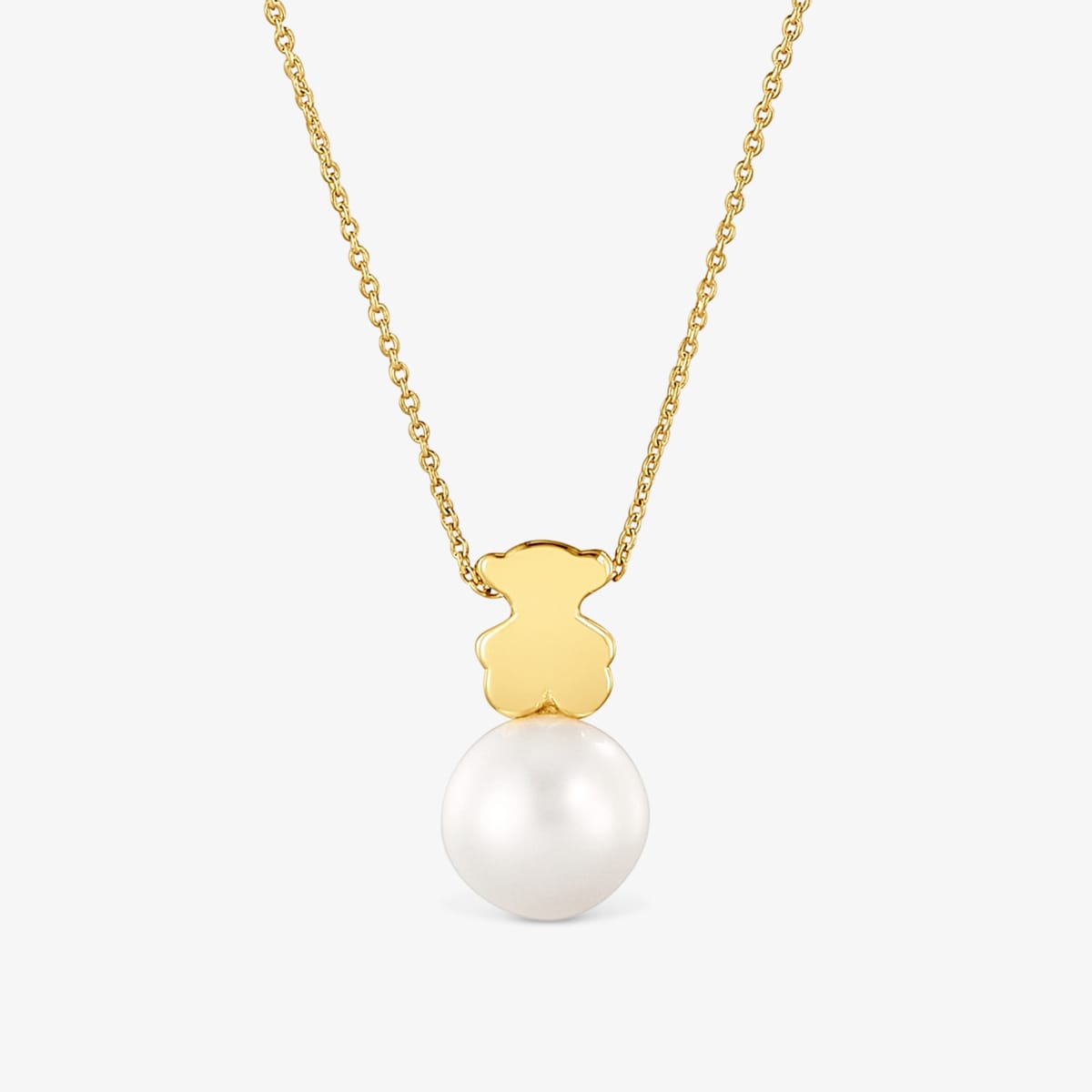 Tous - Collar Corto De Oro Con Motivo Oso 7 Mm Y Perla Cultivada Sweet Dolls - Blanco