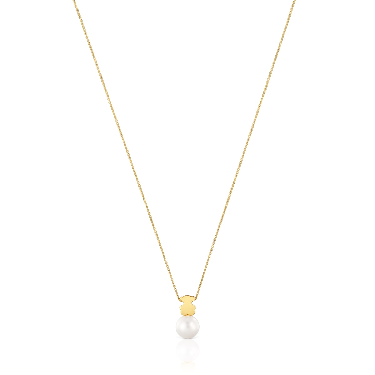 Tous - Collar Corto De Oro Con Motivo Oso 7 Mm Y Perla Cultivada Sweet Dolls - Blanco