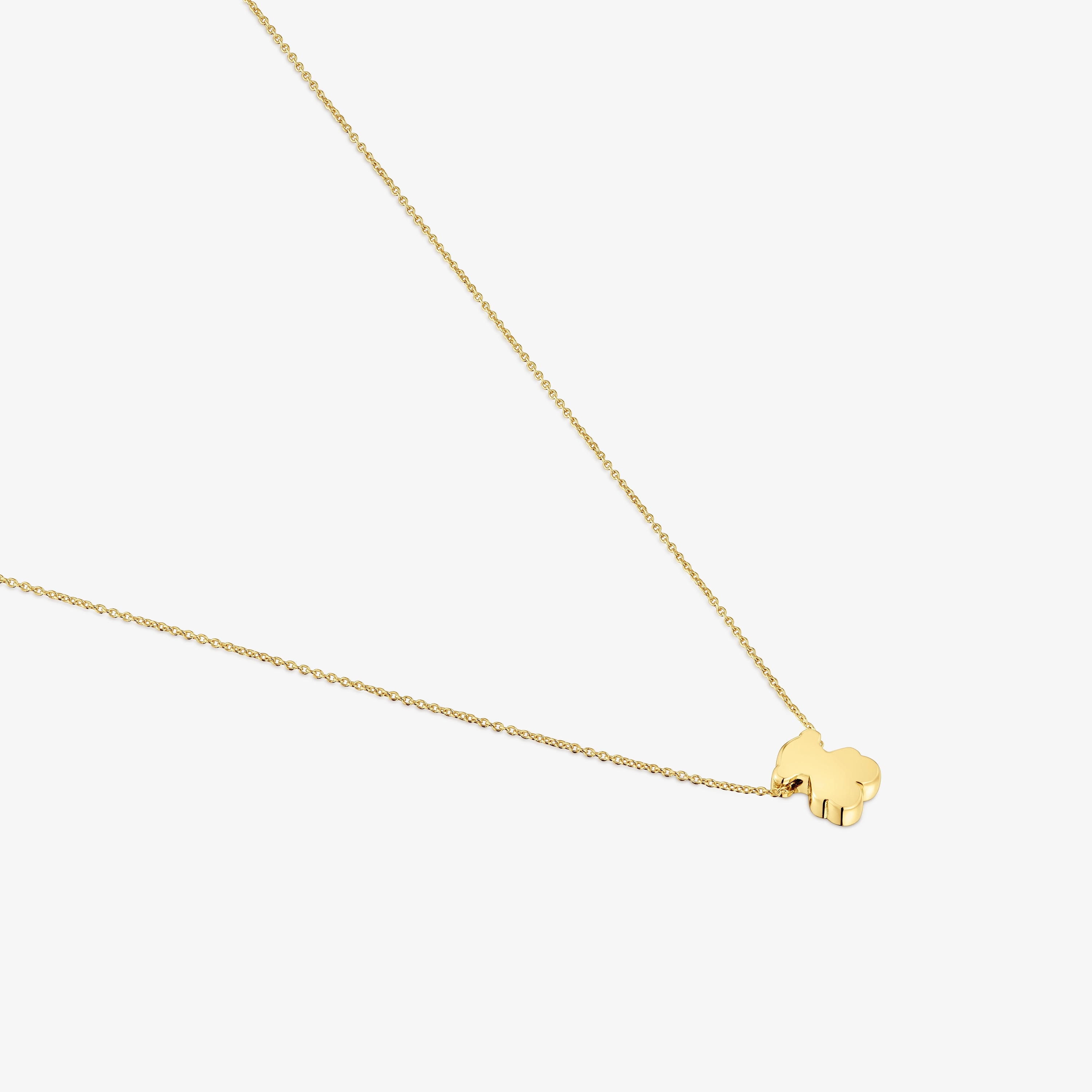 Short 18K solid gold Necklace with mm bear motif Sweet Dolls