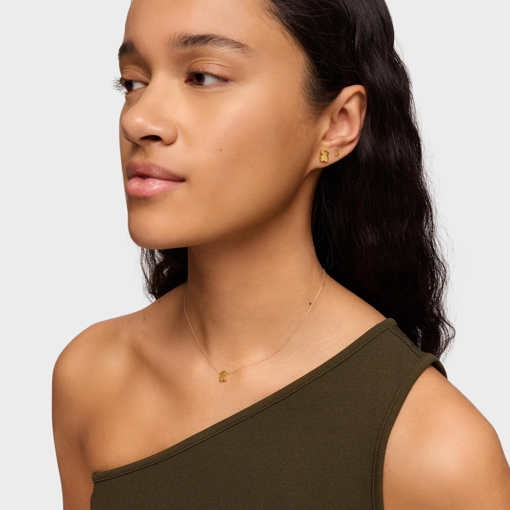 Kr&aacute;tk&yacute; zlat&yacute; N&aacute;hrdeln&iacute;k s&nbsp;motivem medv&iacute;dka o&nbsp;velikosti 8&nbsp;mm Sweet Dolls