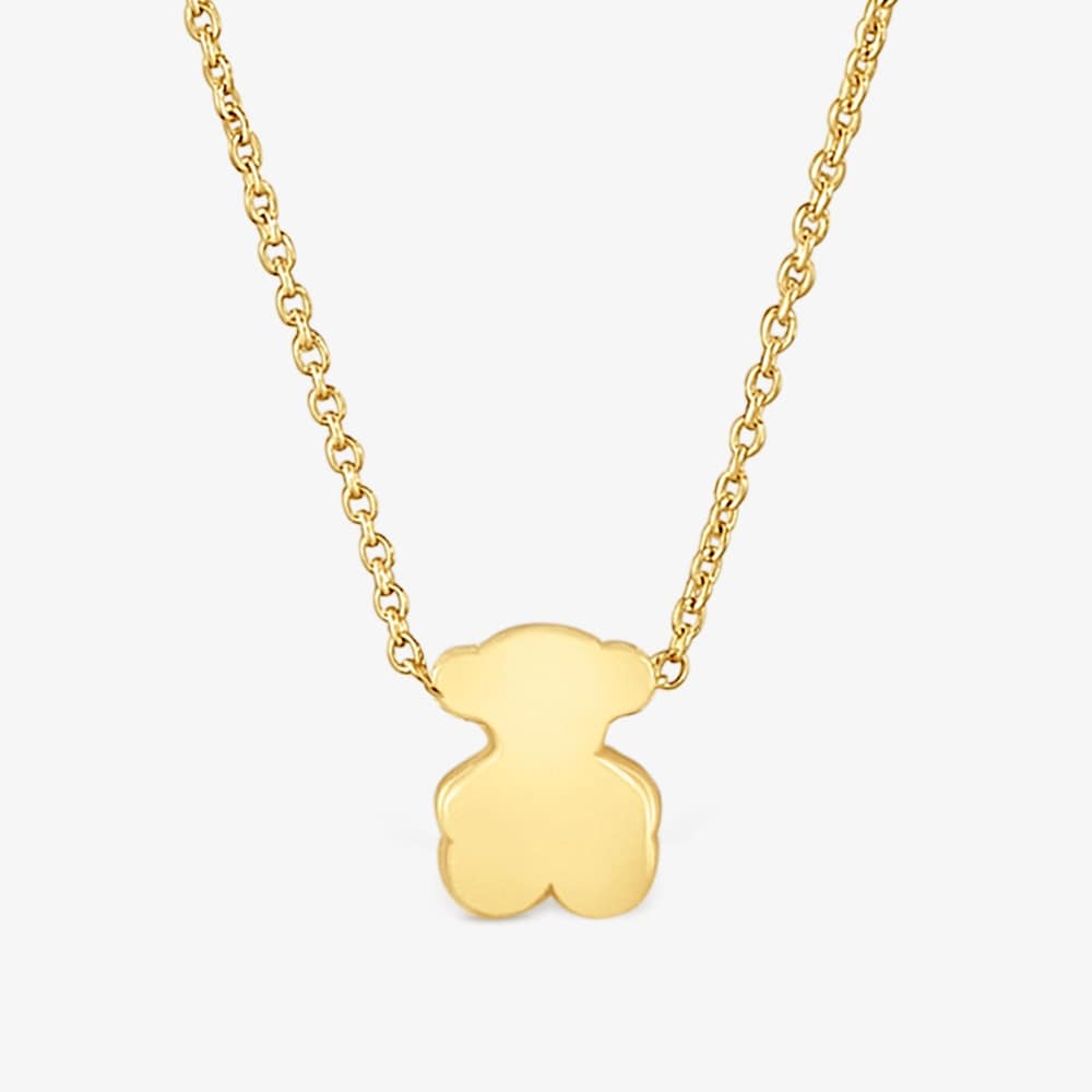 Kr&oacute;tki złoty naszyjnik z motywem misia 6 mm Sweet Dolls