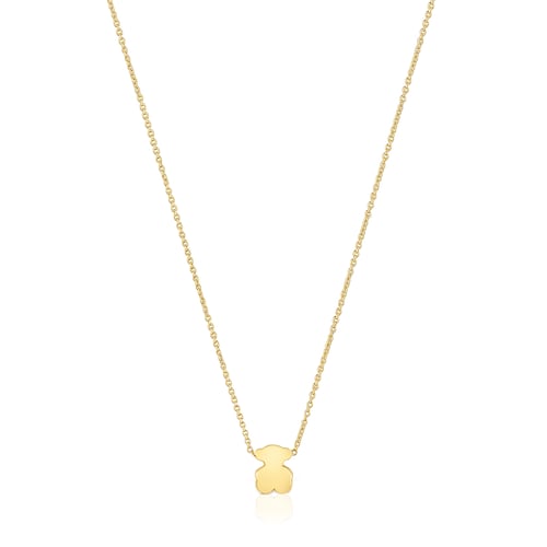 Short gold Necklace with 6 mm bear motif Sweet Dolls