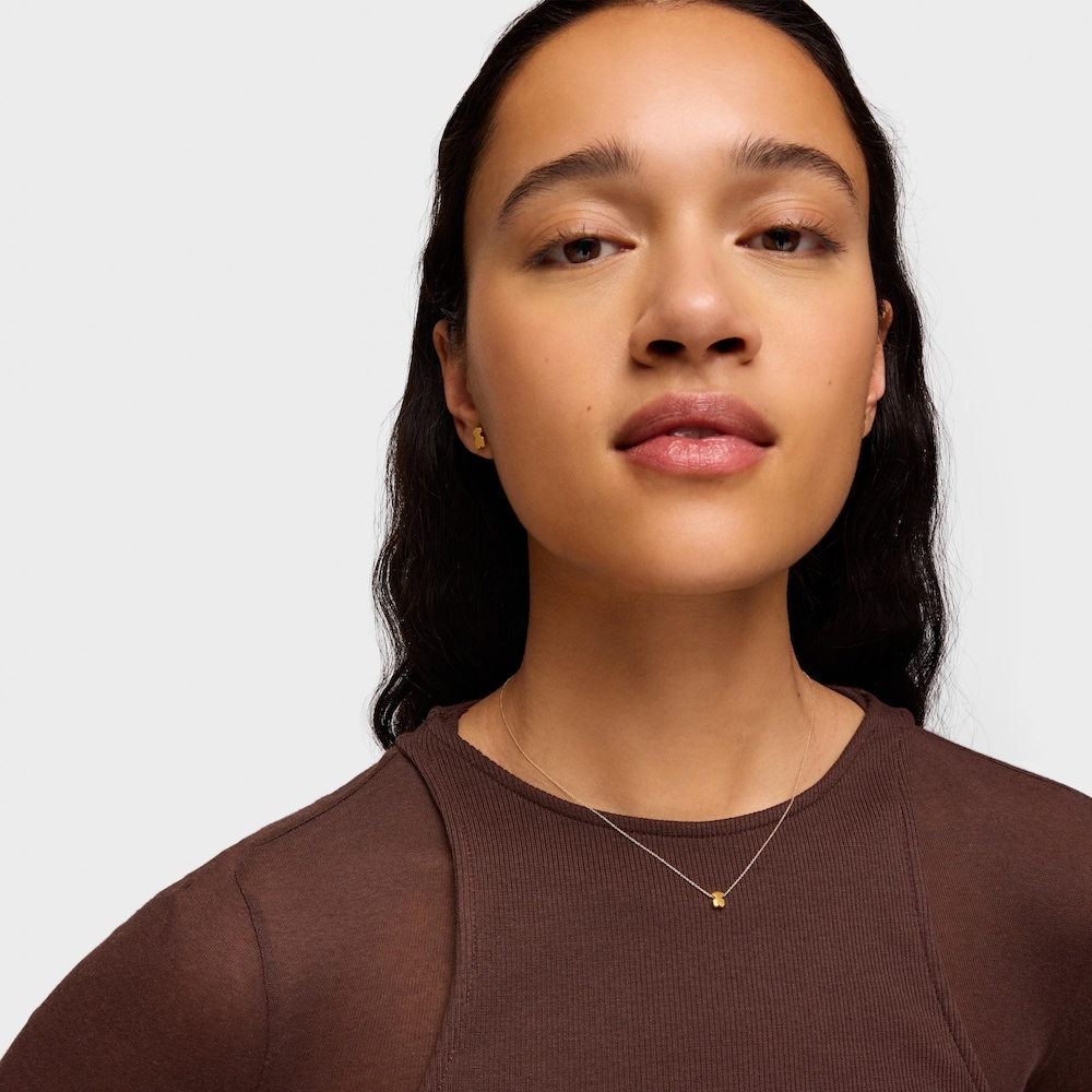 Kr&oacute;tki złoty naszyjnik z motywem misia 6 mm Sweet Dolls