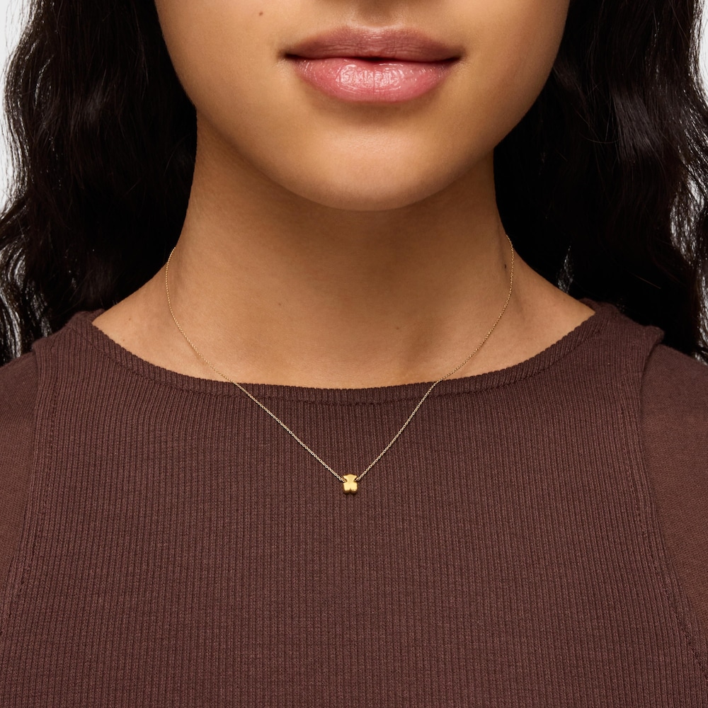 Kr&oacute;tki złoty naszyjnik z motywem misia 6 mm Sweet Dolls