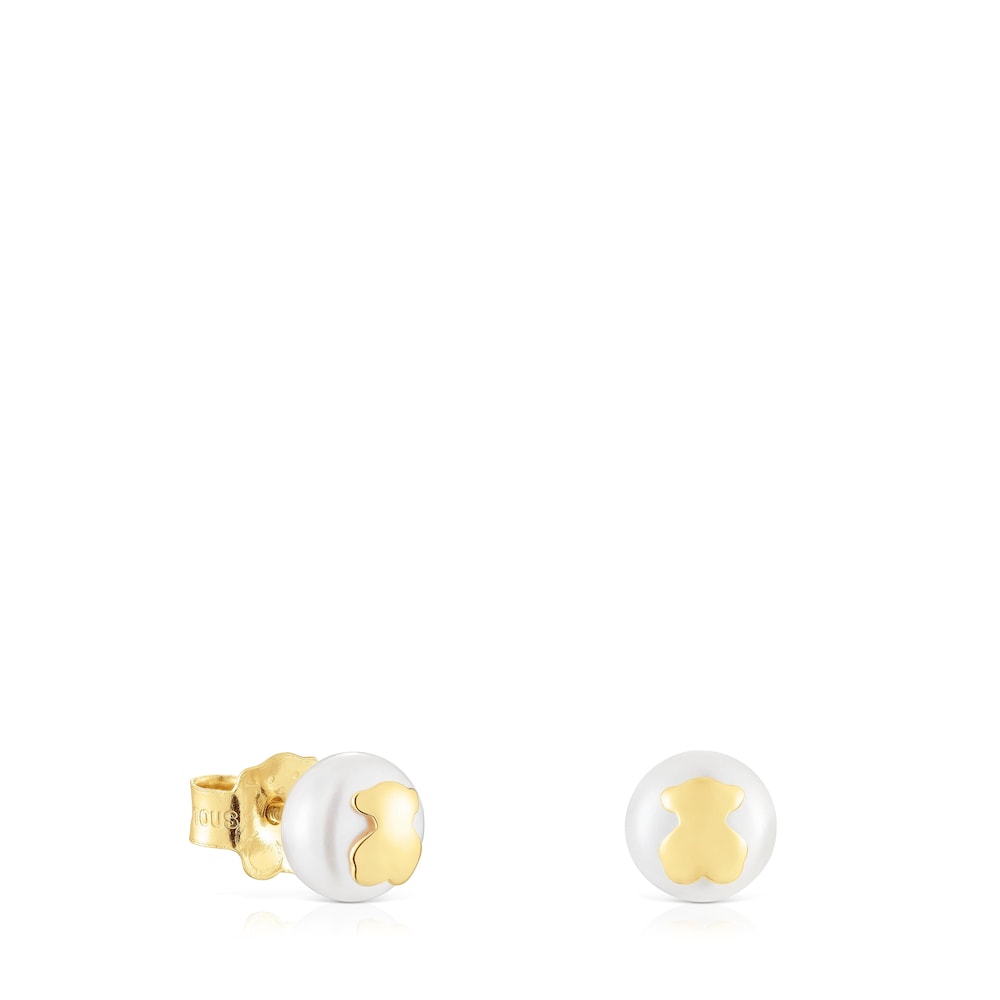 Gold Earrings with cultured pearl Sweet Dolls