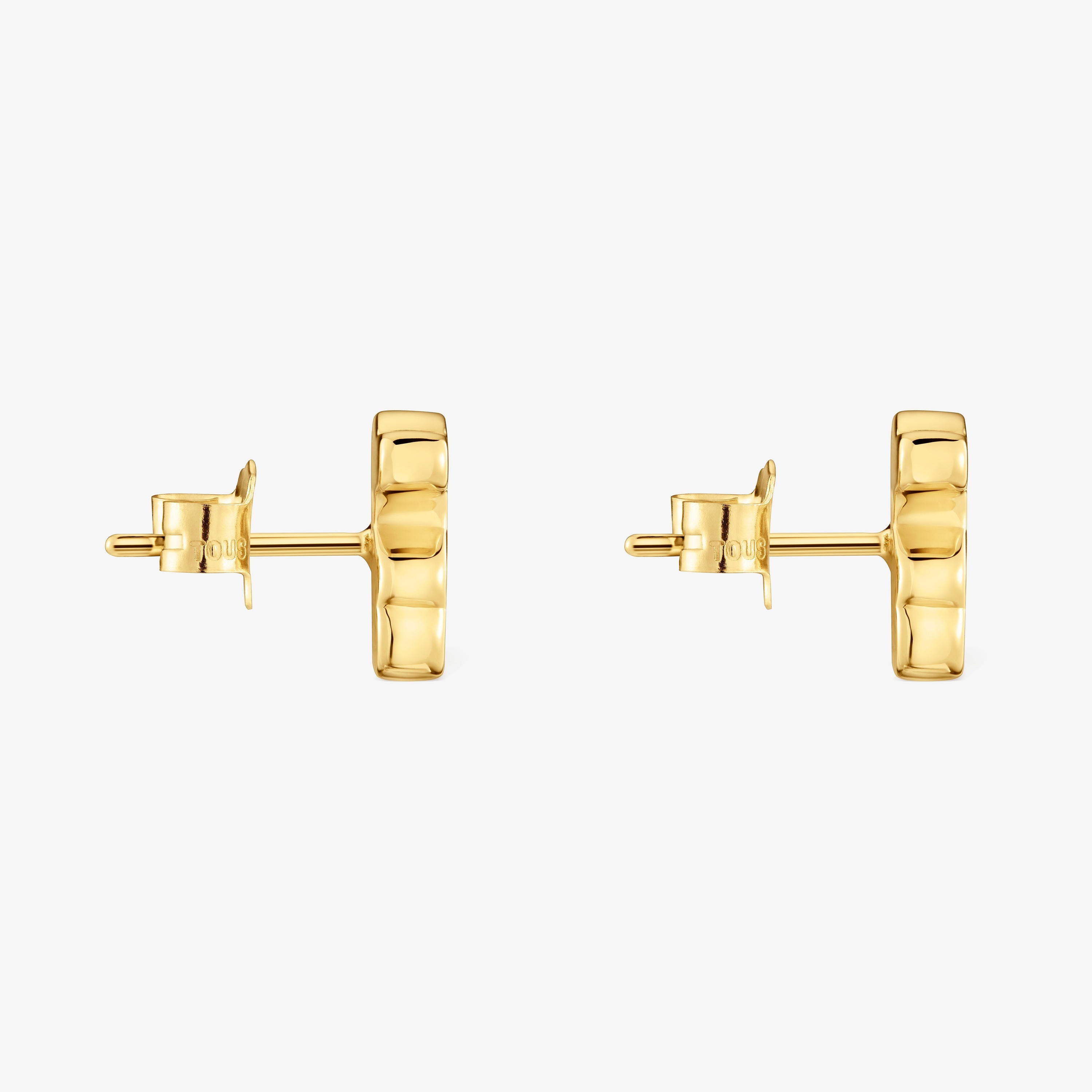 mm 18K solid gold bear Earrings Sweet Dolls