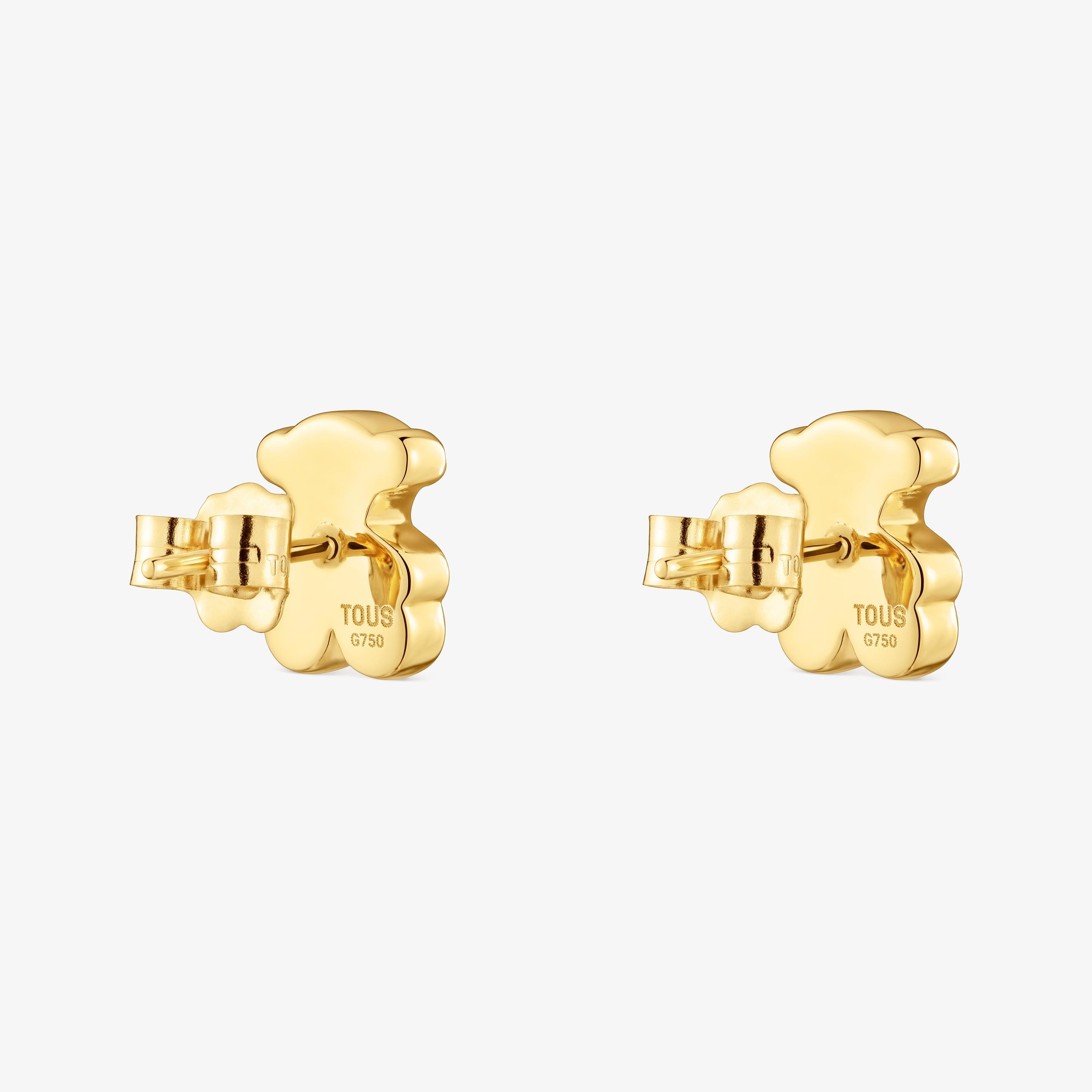 mm 18K solid gold bear Earrings Sweet Dolls